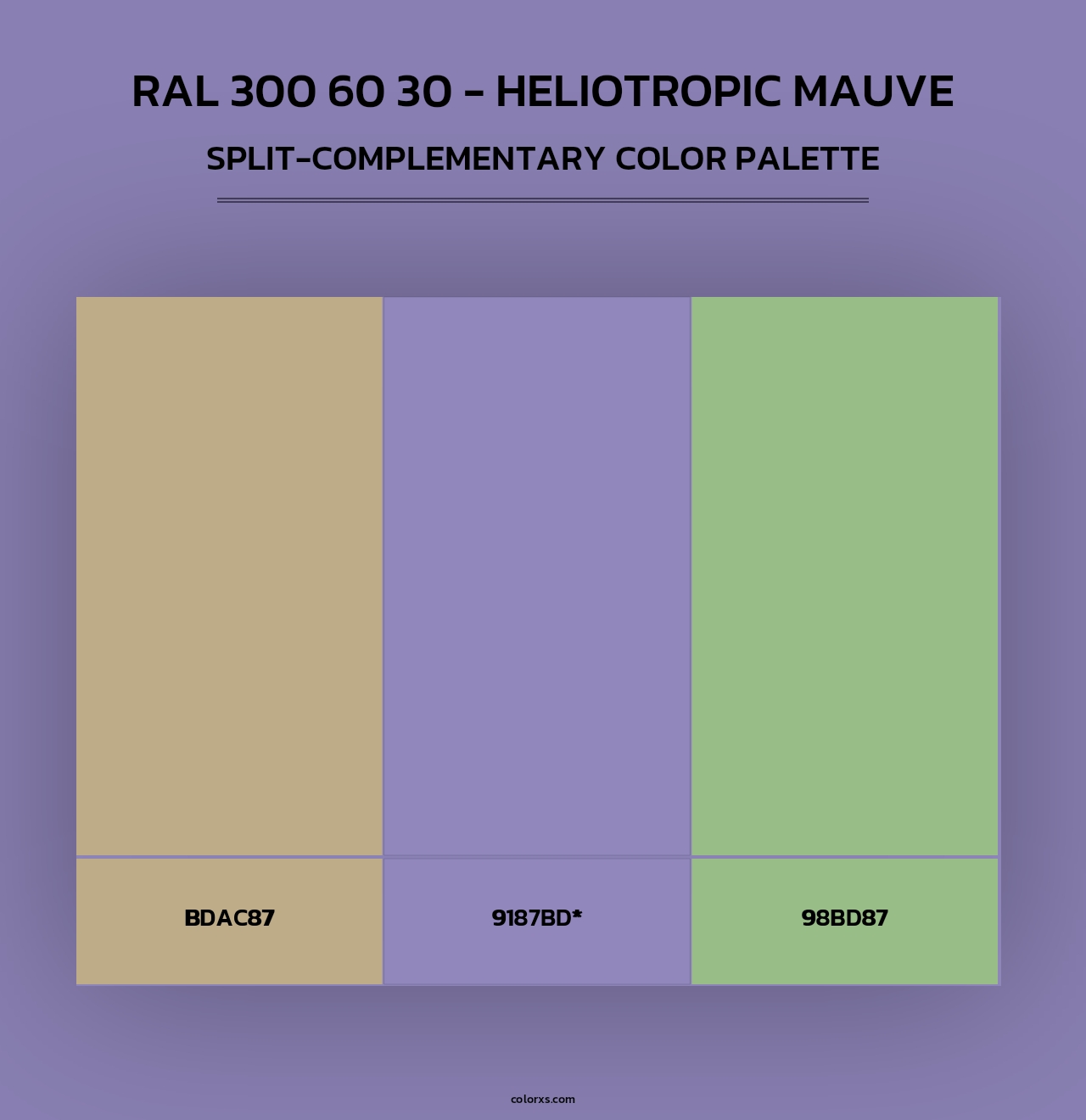 RAL 300 60 30 - Heliotropic Mauve - Split-Complementary Color Palette