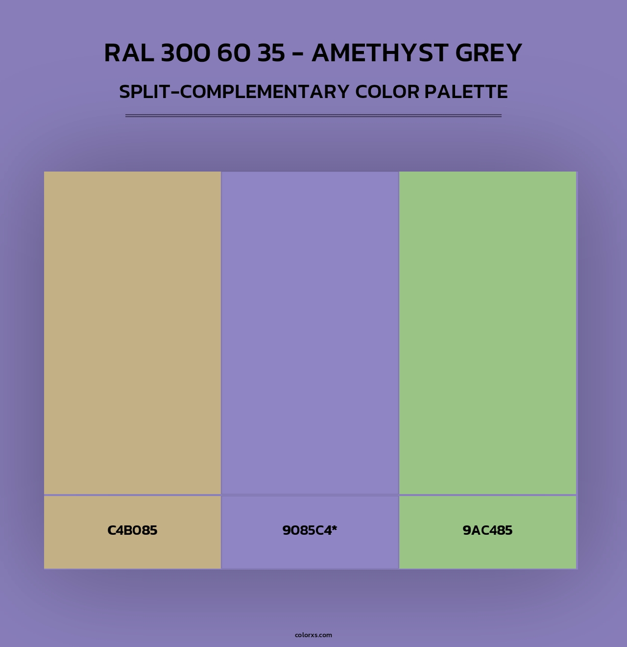 RAL 300 60 35 - Amethyst Grey - Split-Complementary Color Palette
