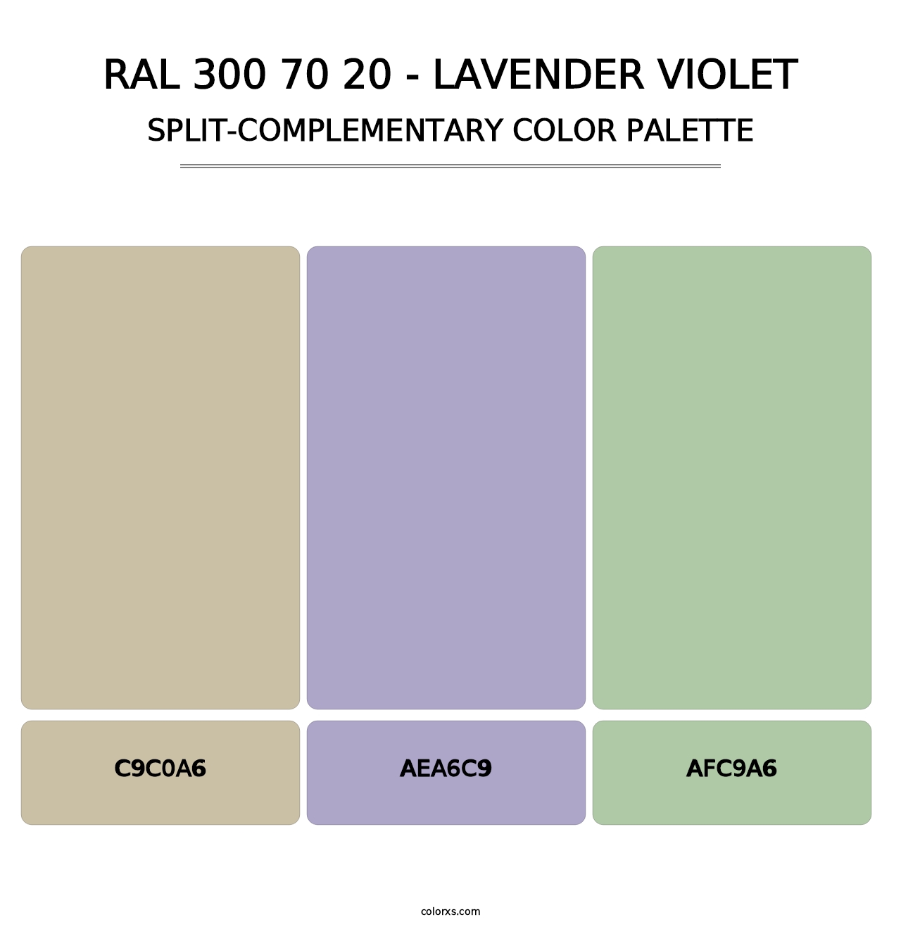 RAL 300 70 20 - Lavender Violet - Split-Complementary Color Palette