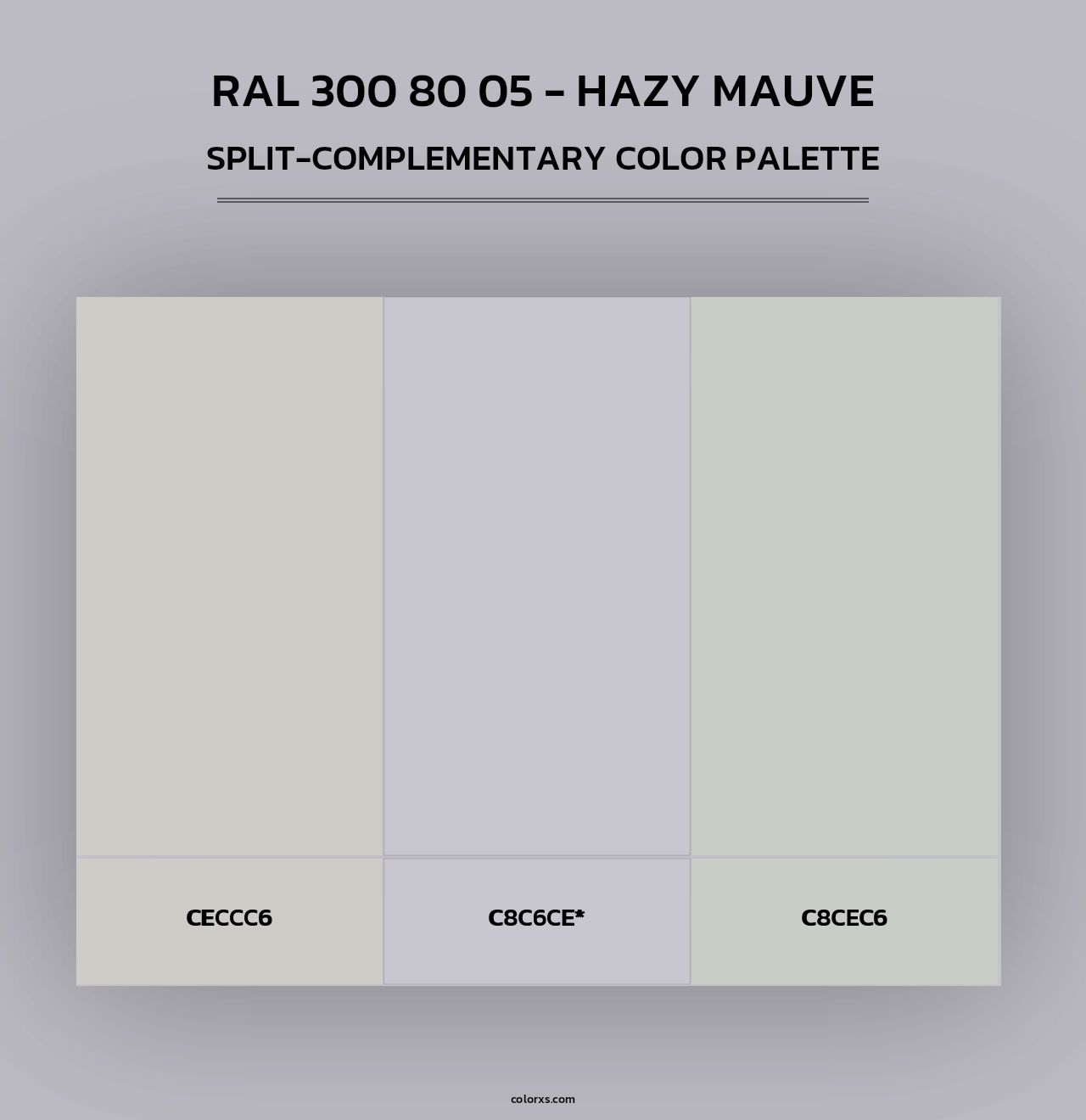 RAL 300 80 05 - Hazy Mauve - Split-Complementary Color Palette