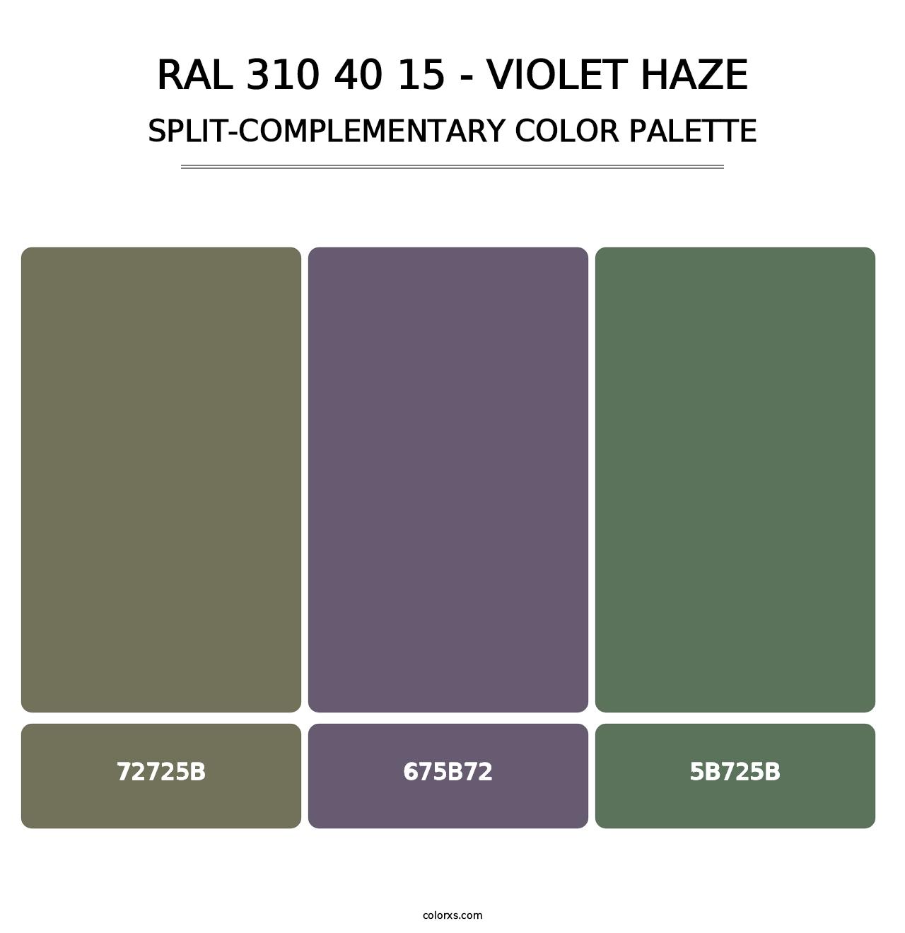 RAL 310 40 15 - Violet Haze - Split-Complementary Color Palette