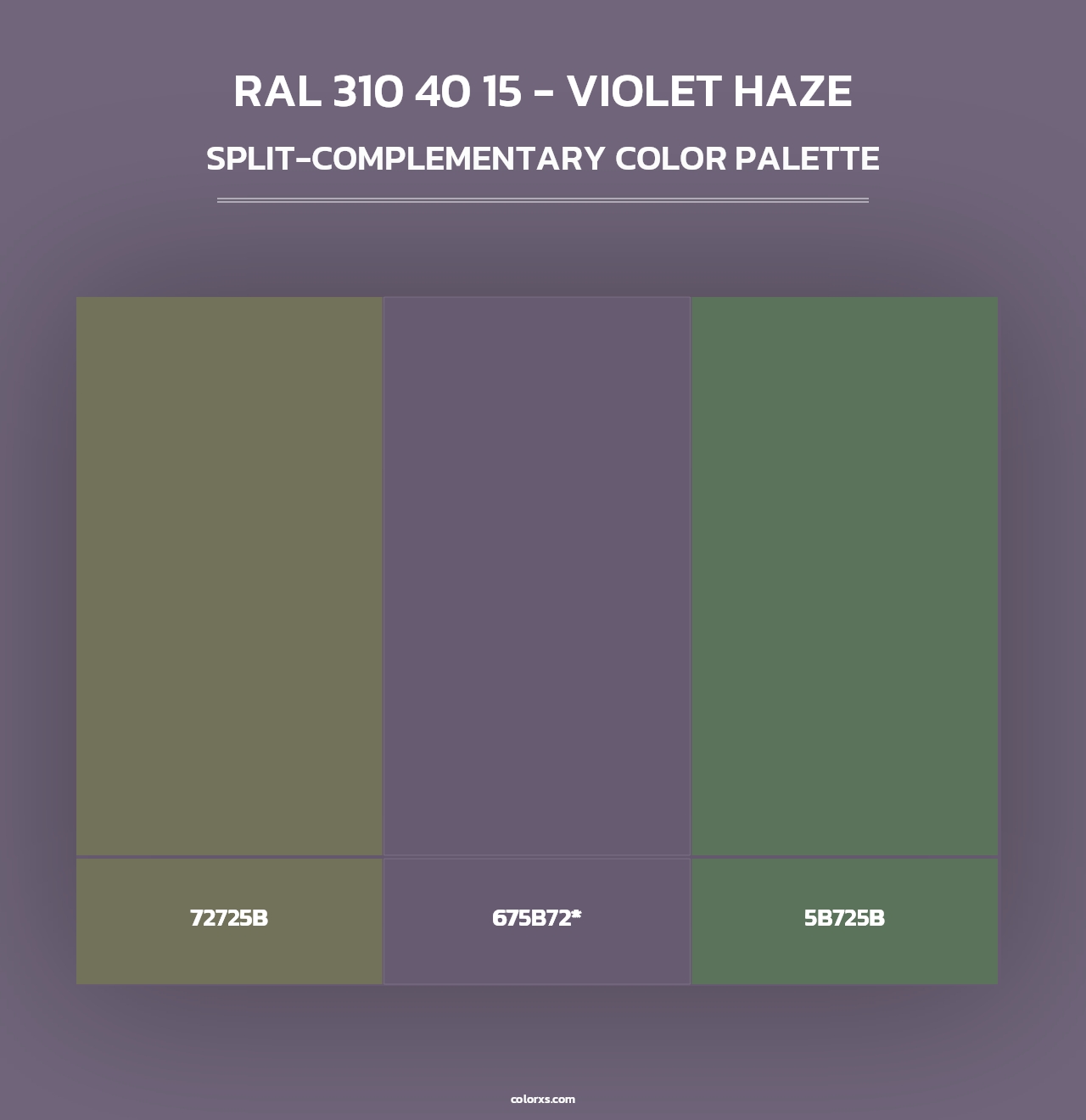 RAL 310 40 15 - Violet Haze - Split-Complementary Color Palette