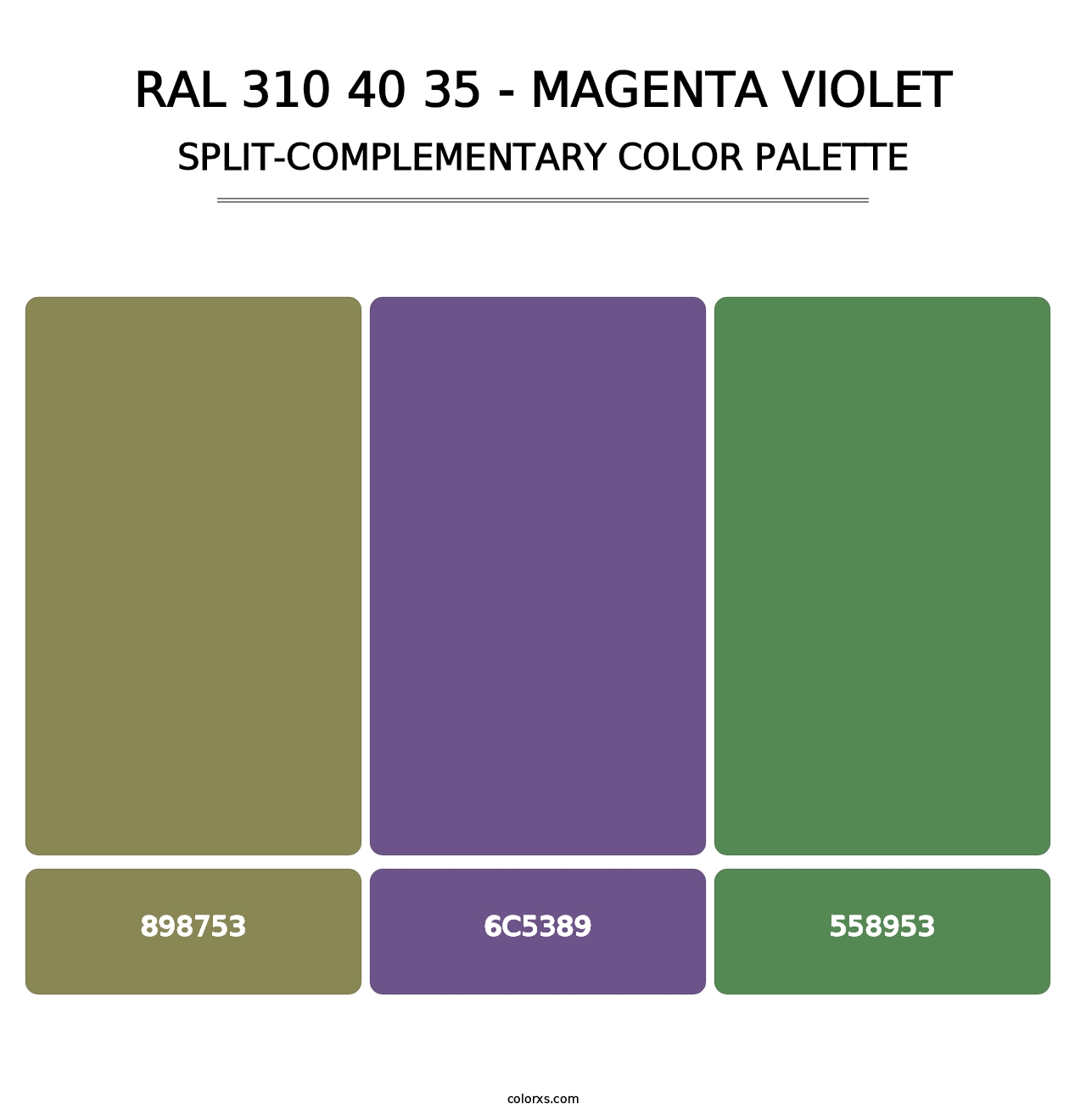 RAL 310 40 35 - Magenta Violet - Split-Complementary Color Palette