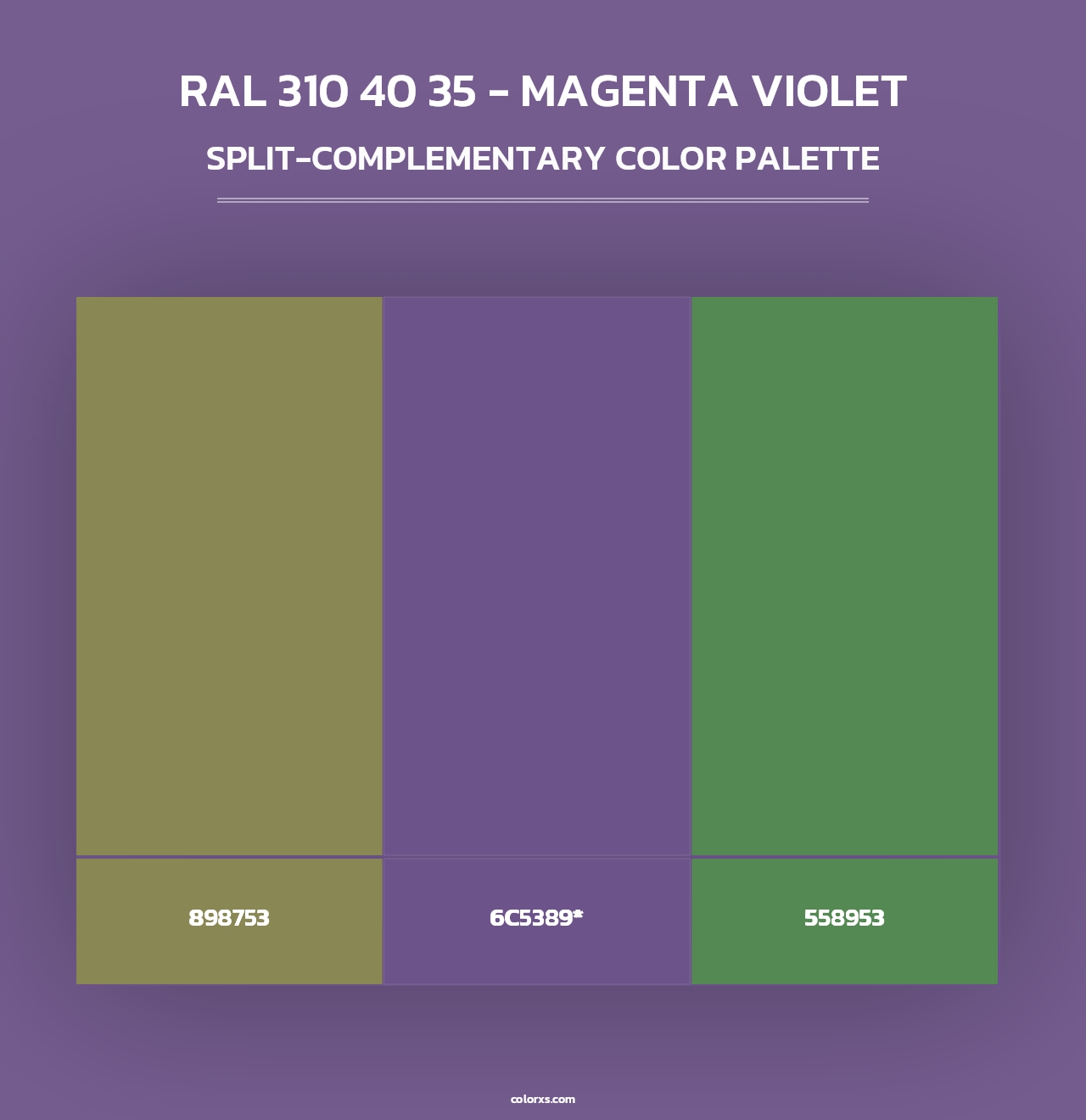 RAL 310 40 35 - Magenta Violet - Split-Complementary Color Palette