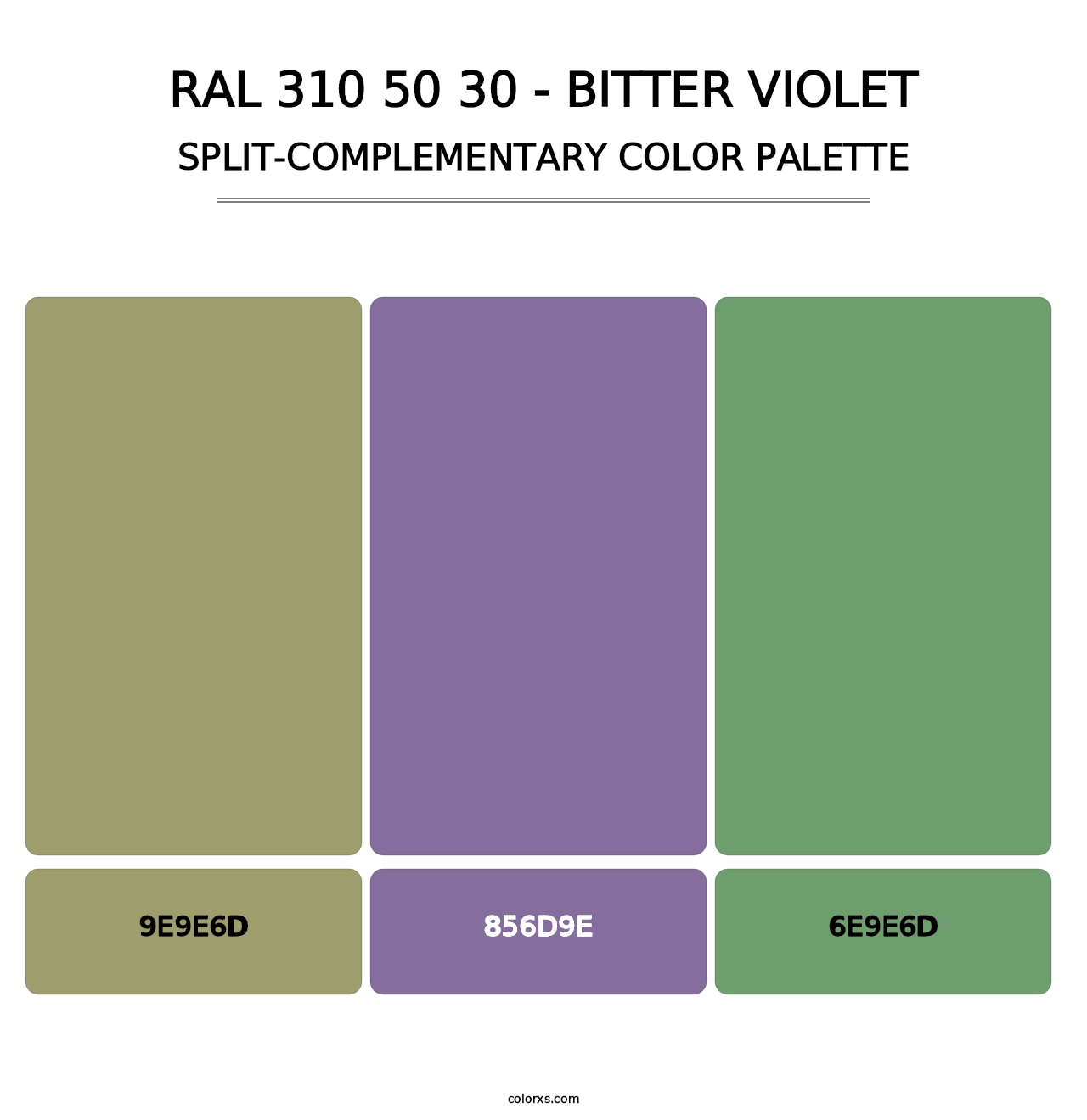 RAL 310 50 30 - Bitter Violet - Split-Complementary Color Palette