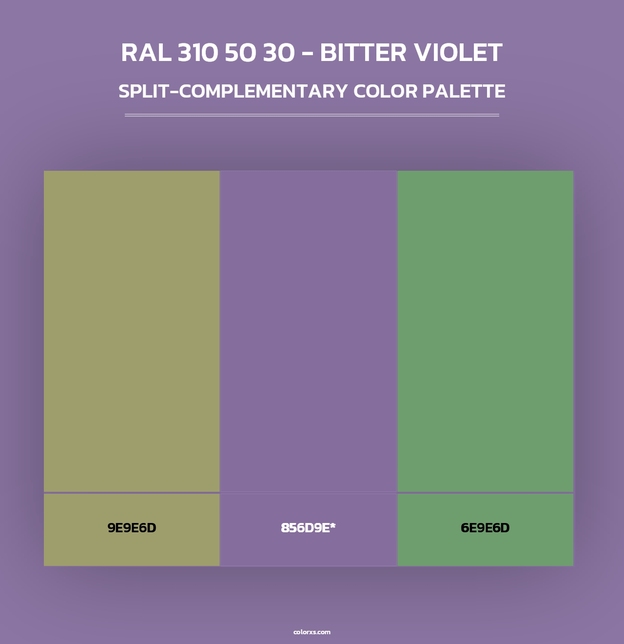 RAL 310 50 30 - Bitter Violet - Split-Complementary Color Palette