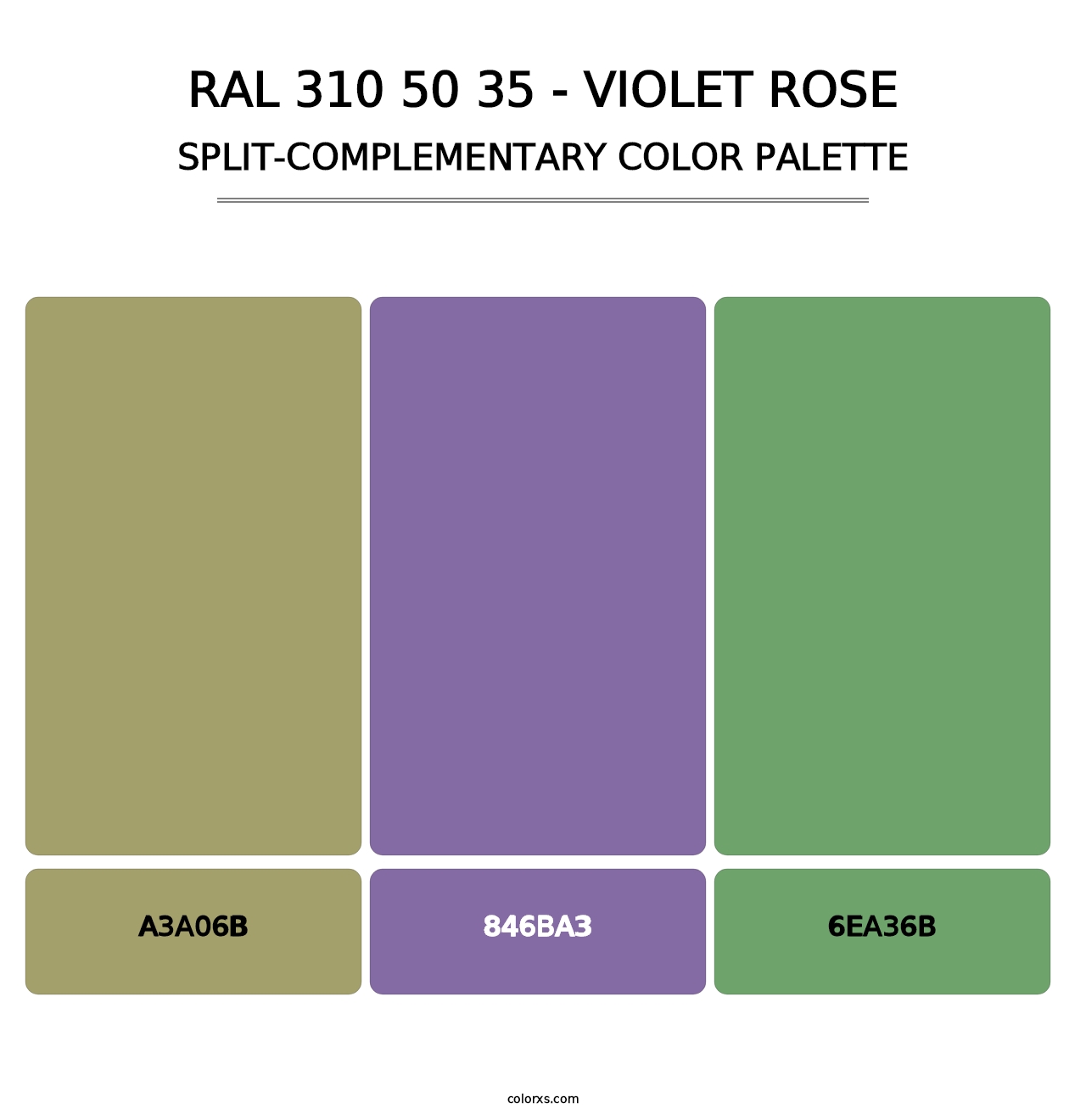 RAL 310 50 35 - Violet Rose - Split-Complementary Color Palette