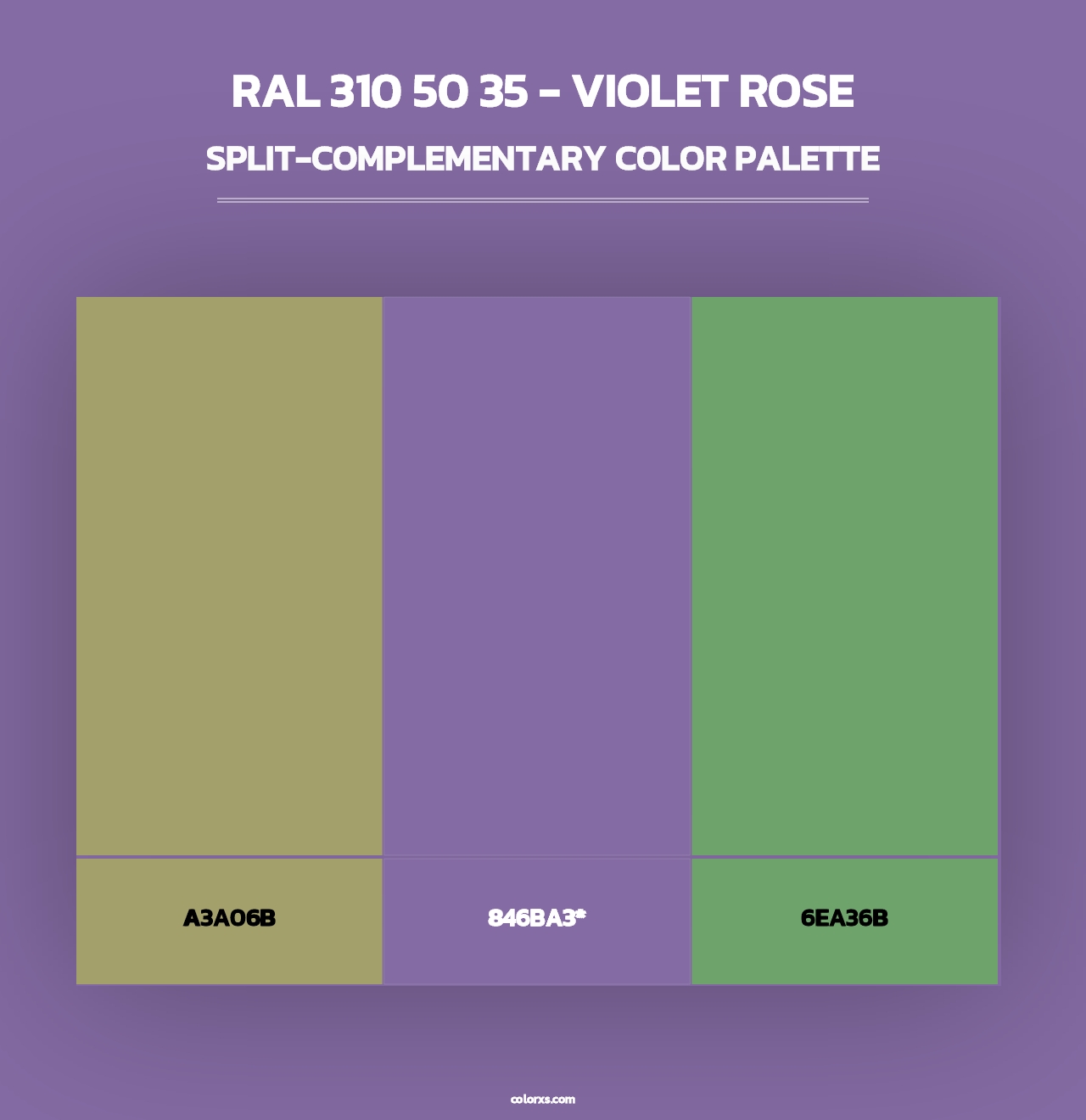 RAL 310 50 35 - Violet Rose - Split-Complementary Color Palette