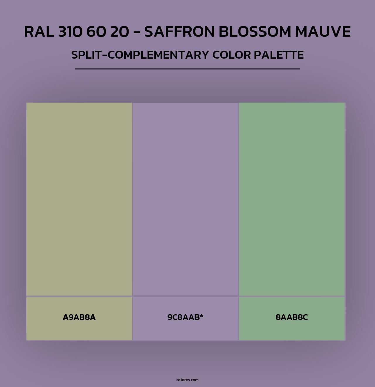 RAL 310 60 20 - Saffron Blossom Mauve - Split-Complementary Color Palette