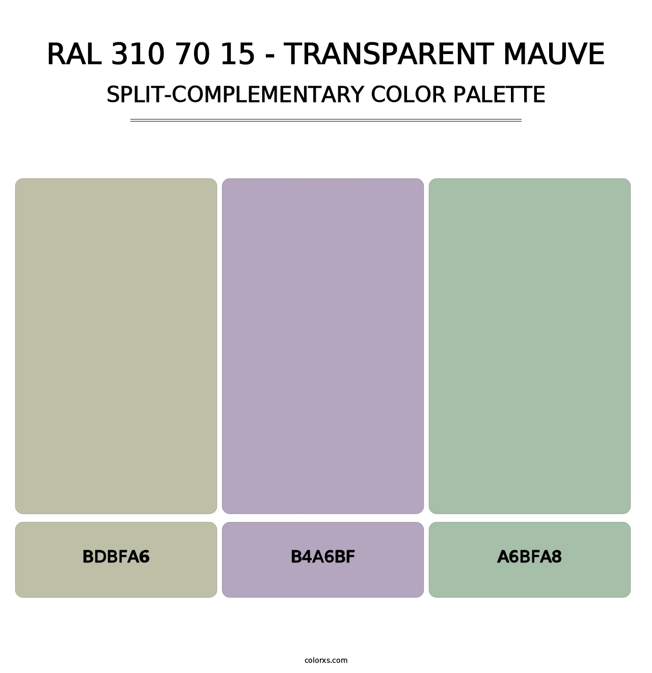 RAL 310 70 15 - Transparent Mauve - Split-Complementary Color Palette