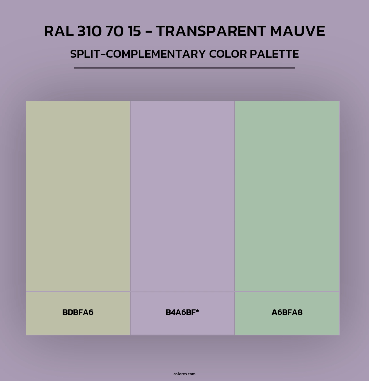 RAL 310 70 15 - Transparent Mauve - Split-Complementary Color Palette