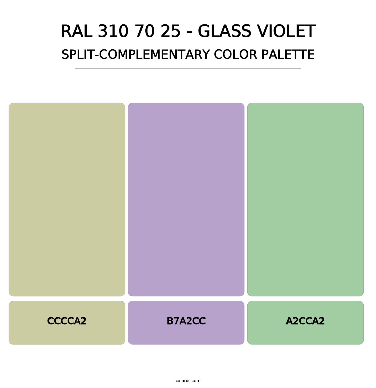 RAL 310 70 25 - Glass Violet - Split-Complementary Color Palette