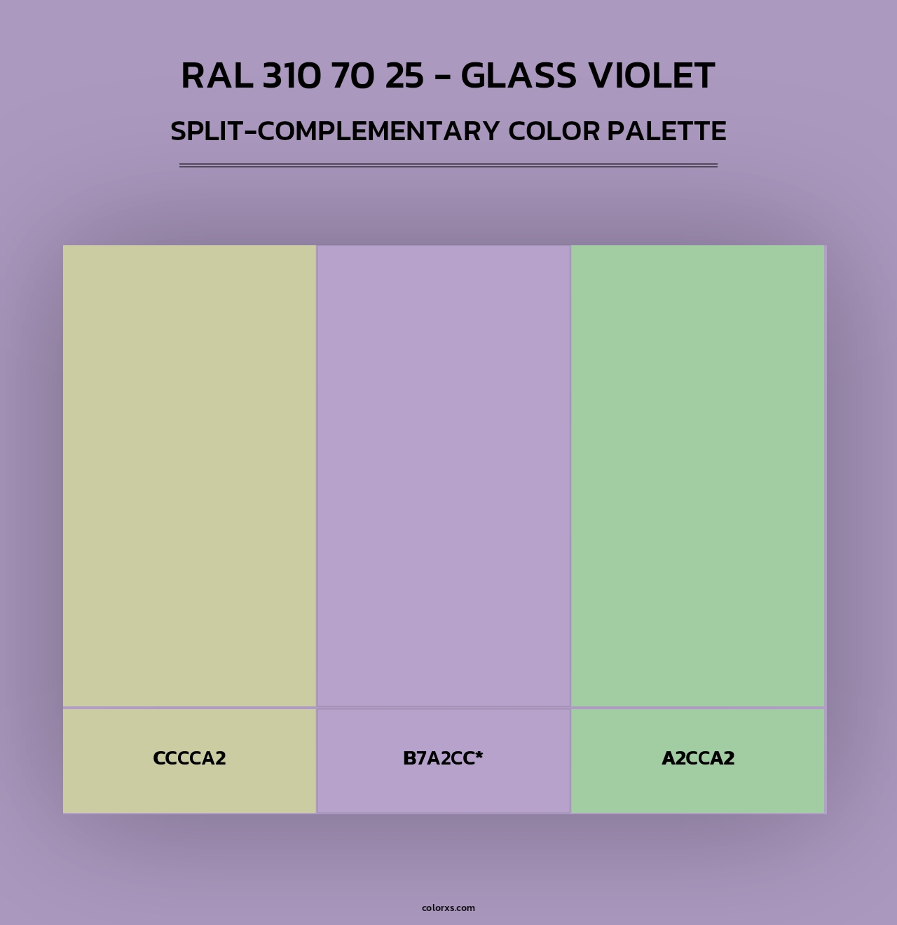 RAL 310 70 25 - Glass Violet - Split-Complementary Color Palette