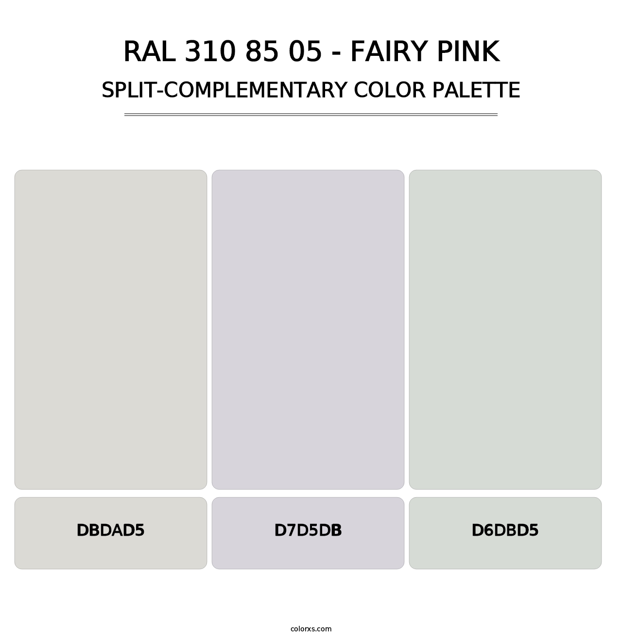 RAL 310 85 05 - Fairy Pink - Split-Complementary Color Palette