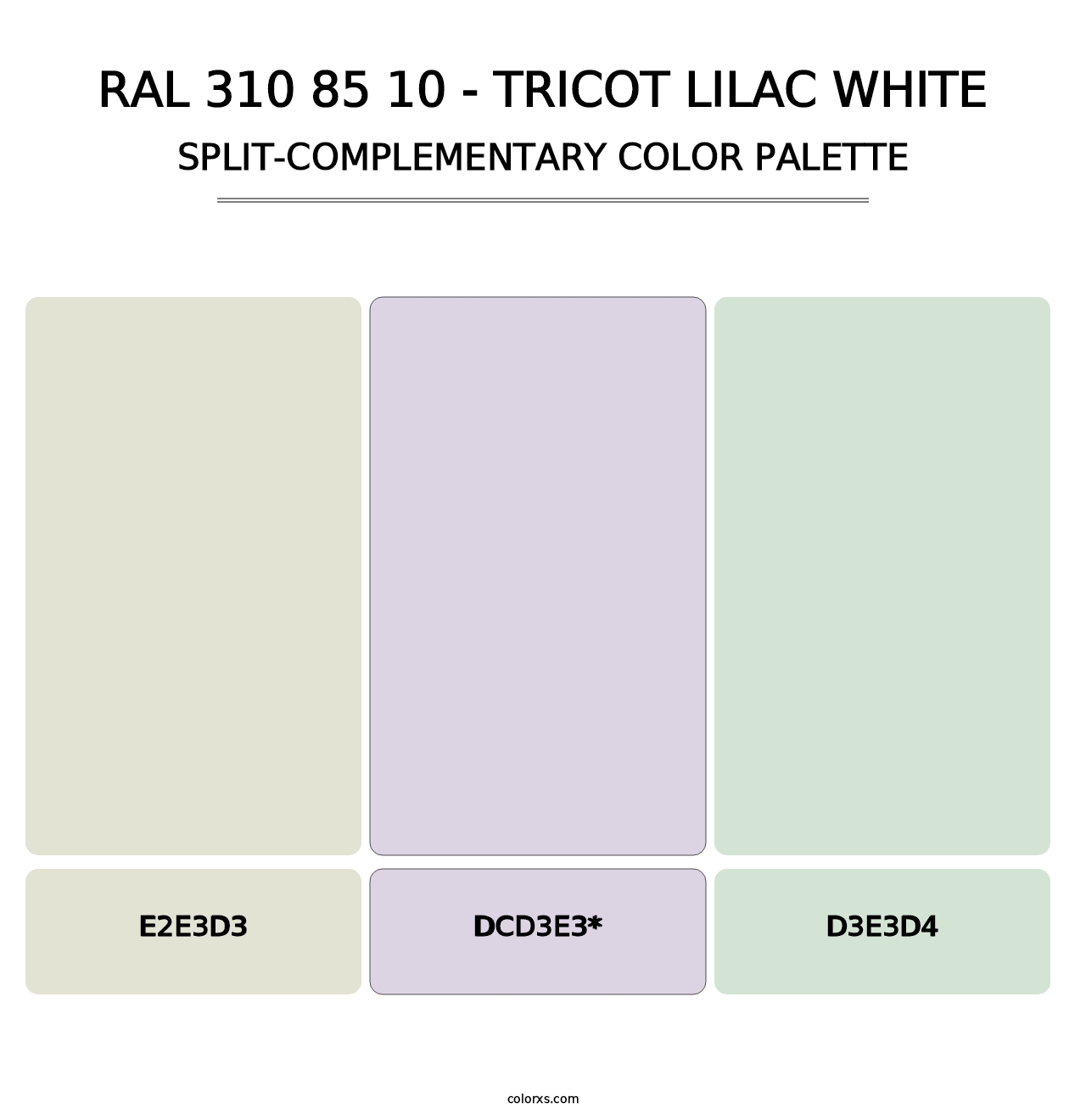 RAL 310 85 10 - Tricot Lilac White - Split-Complementary Color Palette