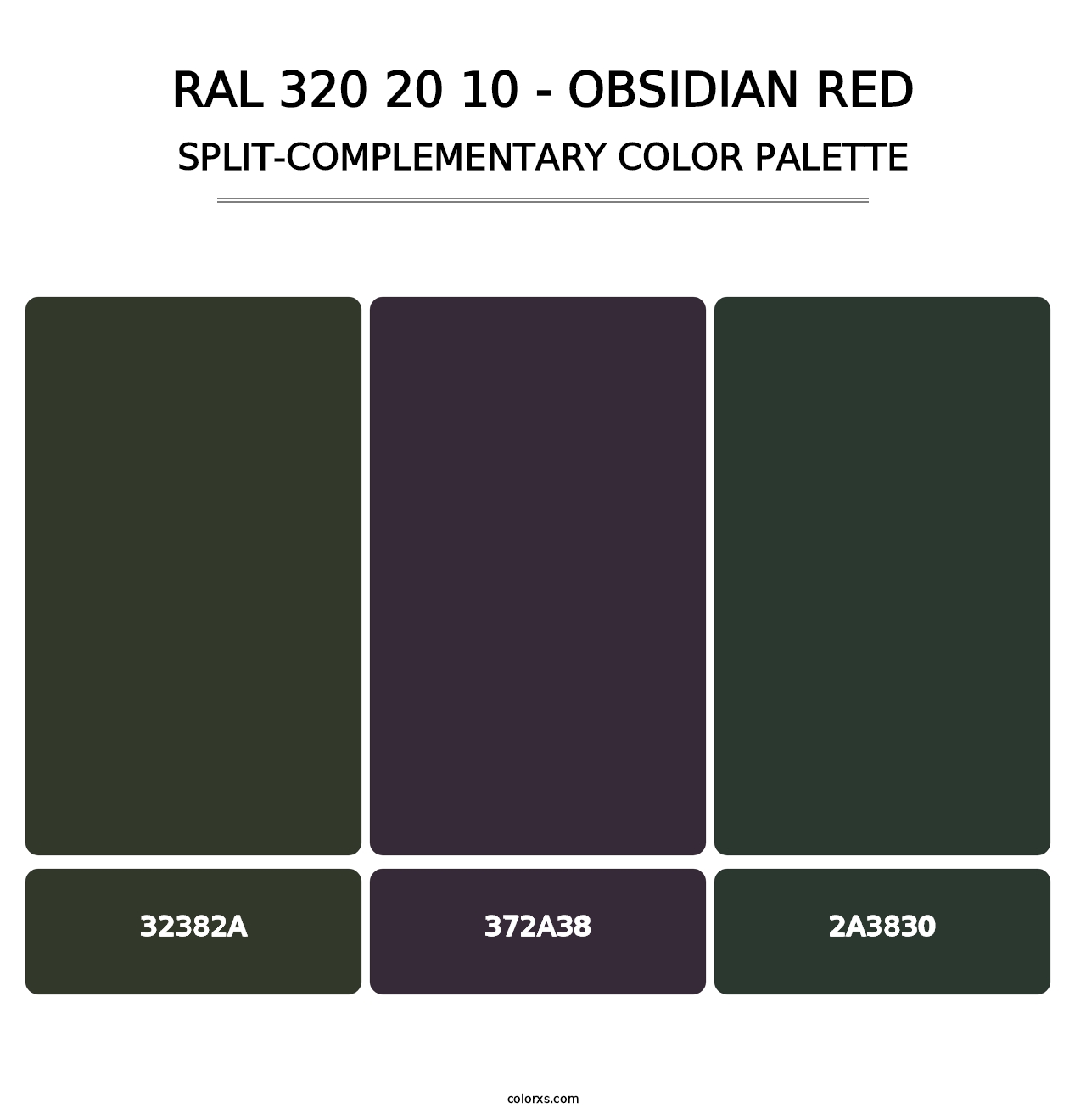 RAL 320 20 10 - Obsidian Red - Split-Complementary Color Palette