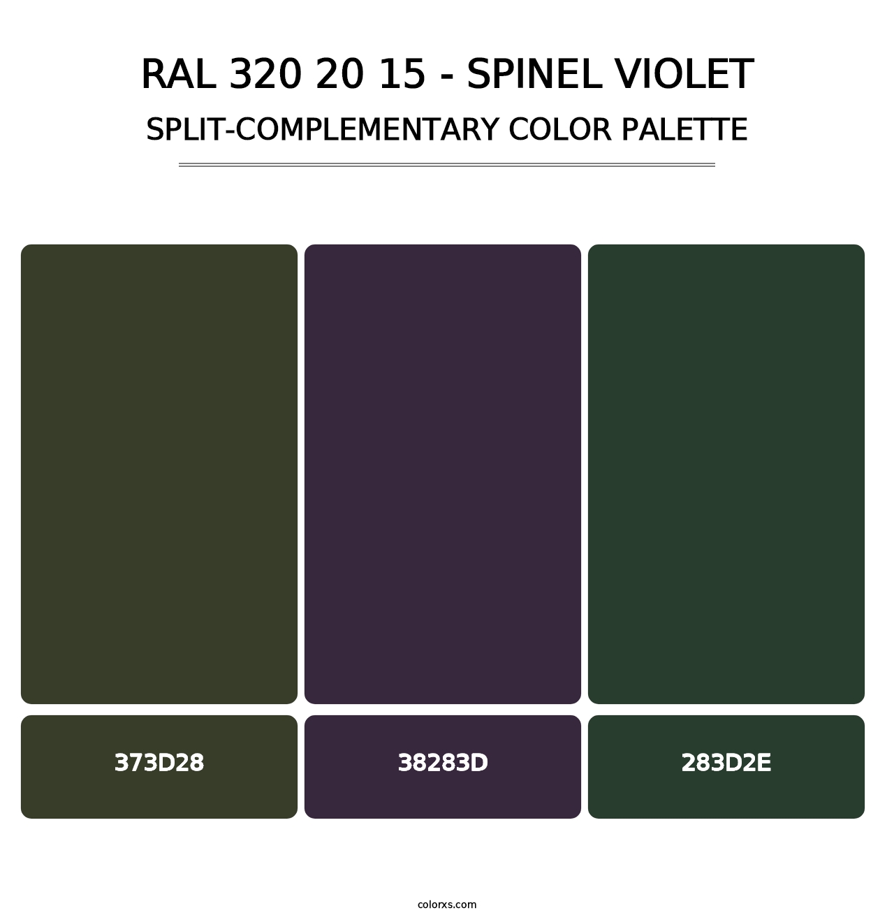 RAL 320 20 15 - Spinel Violet - Split-Complementary Color Palette
