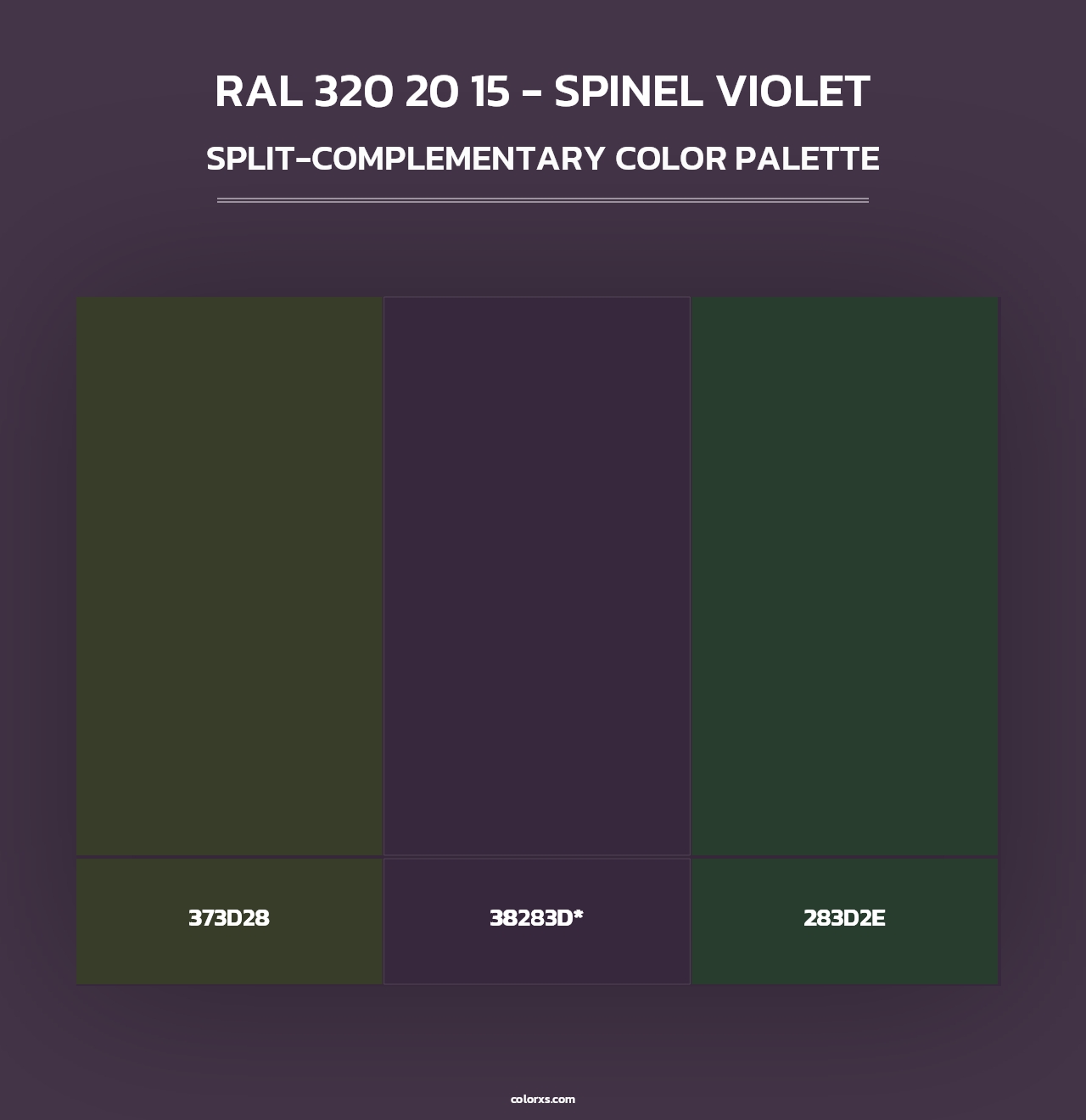 RAL 320 20 15 - Spinel Violet - Split-Complementary Color Palette