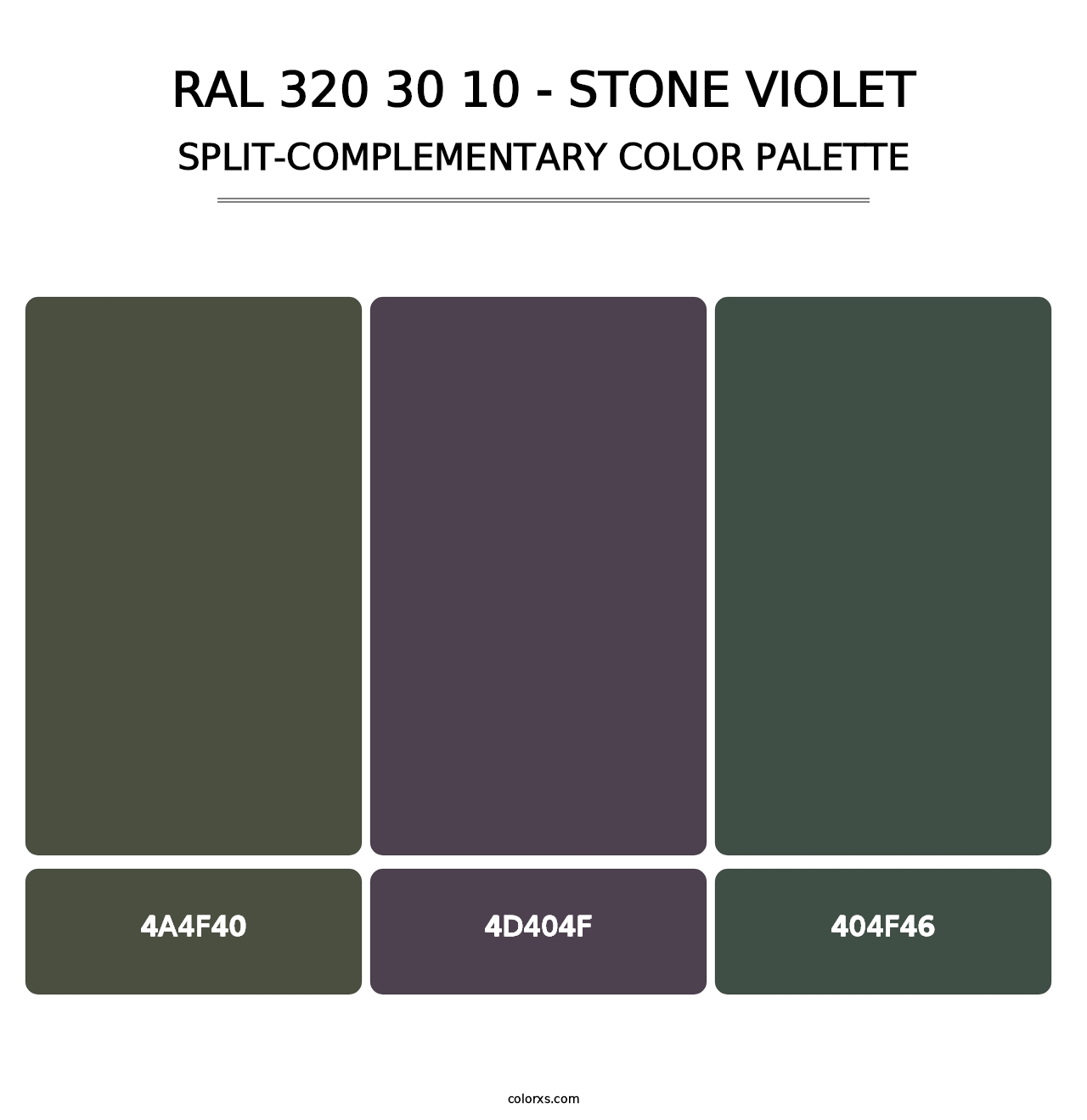 RAL 320 30 10 - Stone Violet - Split-Complementary Color Palette