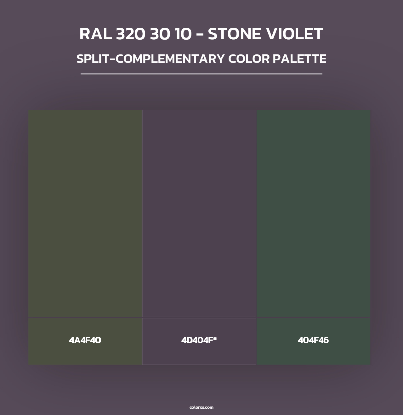 RAL 320 30 10 - Stone Violet - Split-Complementary Color Palette