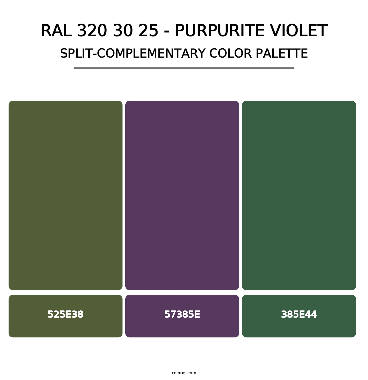 RAL 320 30 25 - Purpurite Violet - Split-Complementary Color Palette