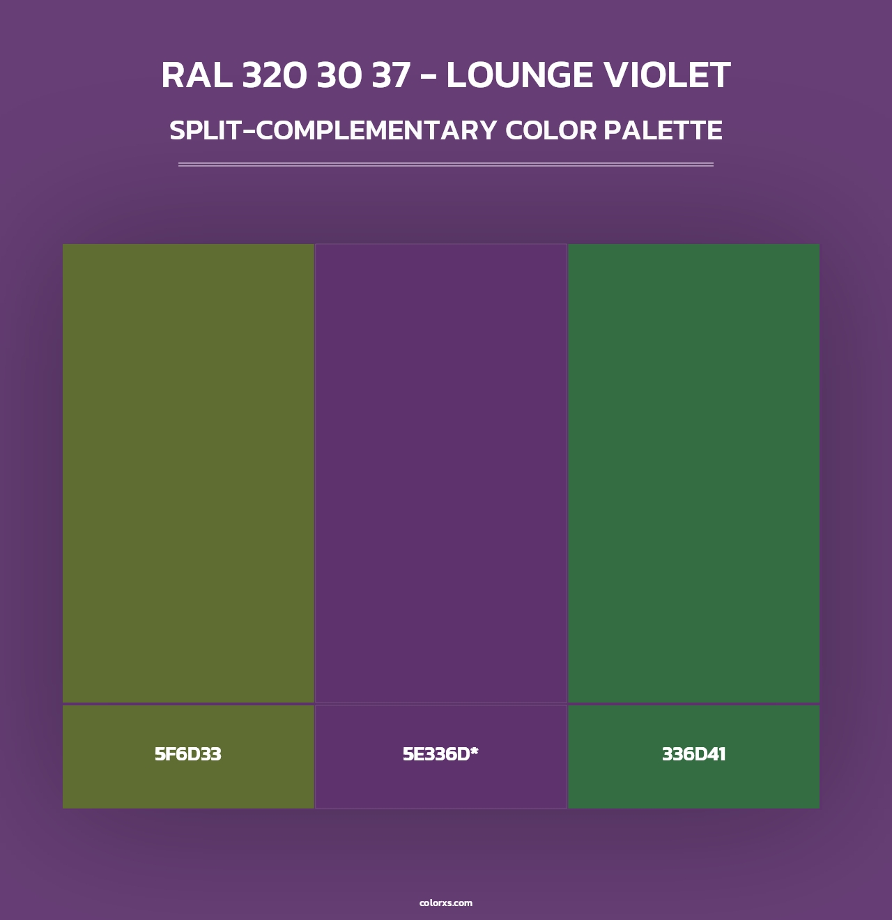 RAL 320 30 37 - Lounge Violet - Split-Complementary Color Palette