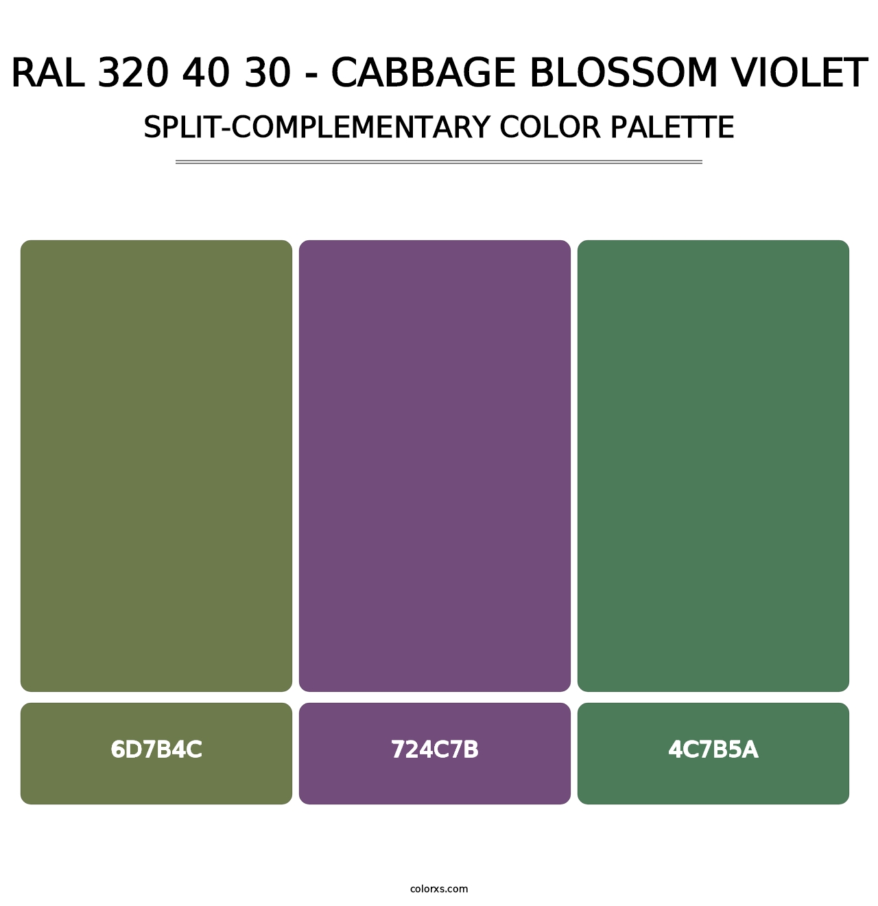RAL 320 40 30 - Cabbage Blossom Violet - Split-Complementary Color Palette