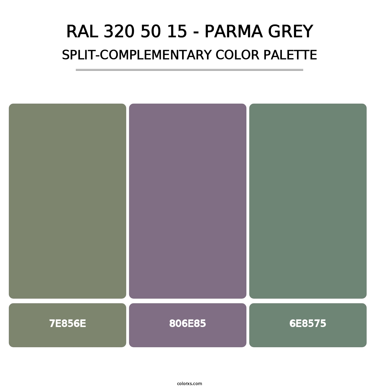 RAL 320 50 15 - Parma Grey - Split-Complementary Color Palette