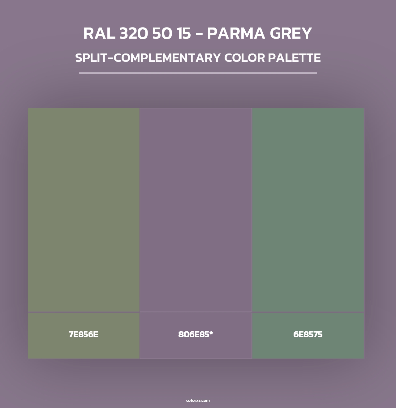 RAL 320 50 15 - Parma Grey - Split-Complementary Color Palette