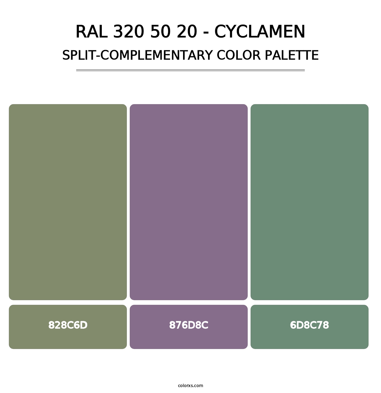RAL 320 50 20 - Cyclamen - Split-Complementary Color Palette
