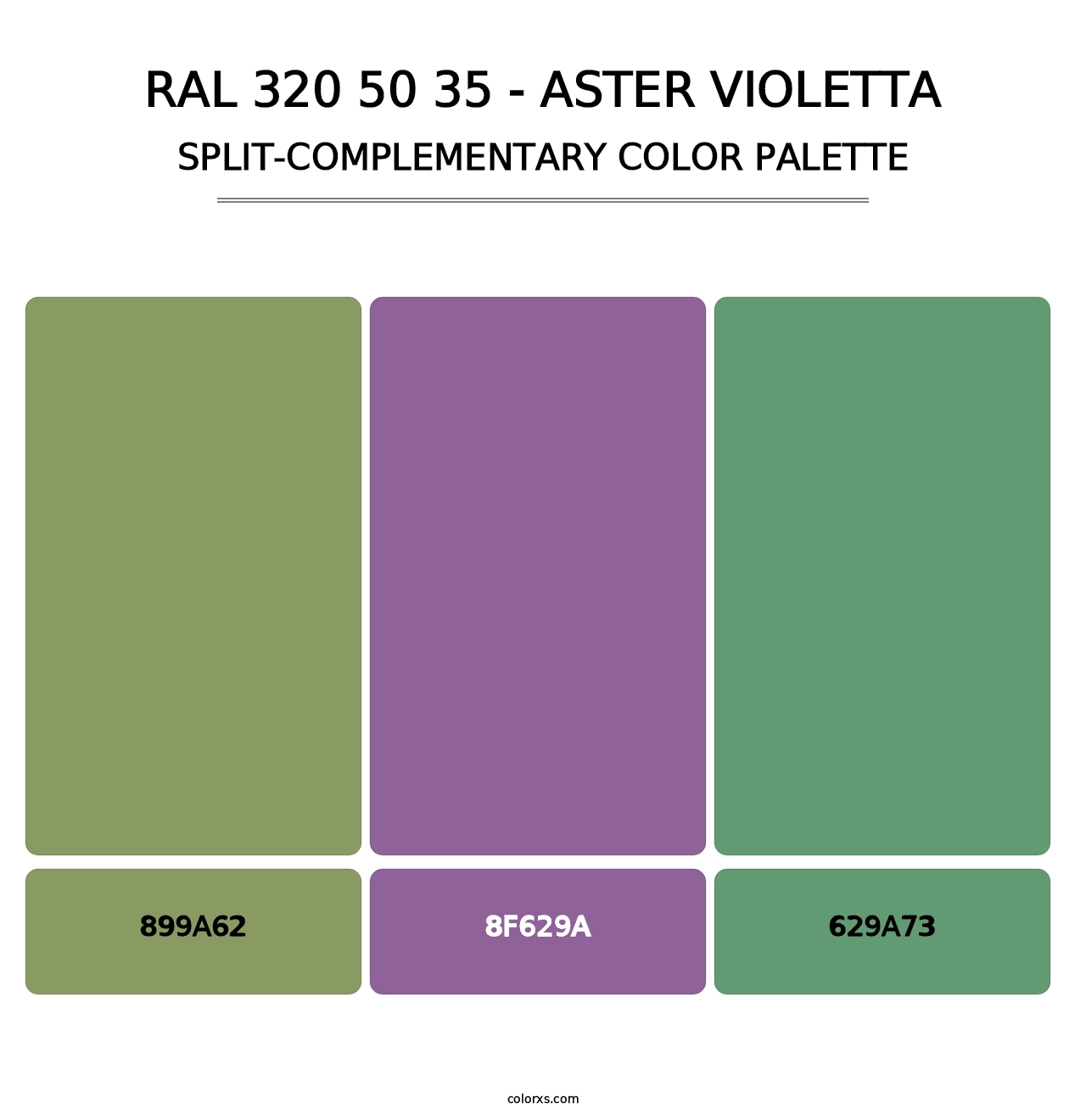RAL 320 50 35 - Aster Violetta - Split-Complementary Color Palette