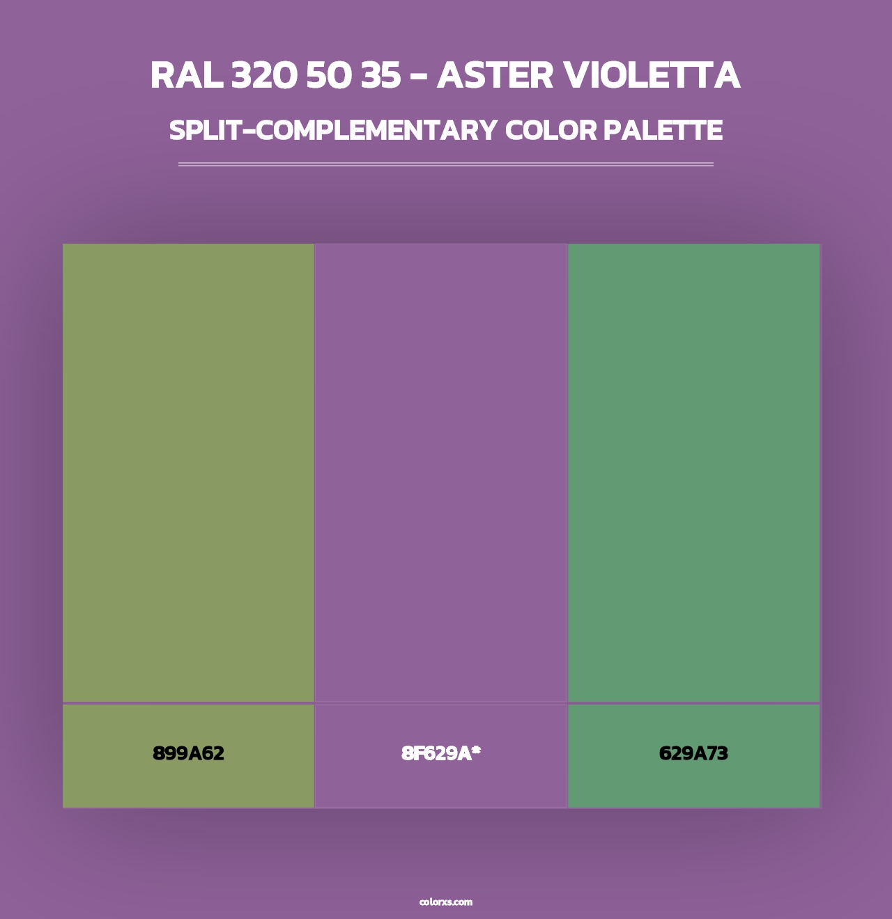 RAL 320 50 35 - Aster Violetta - Split-Complementary Color Palette