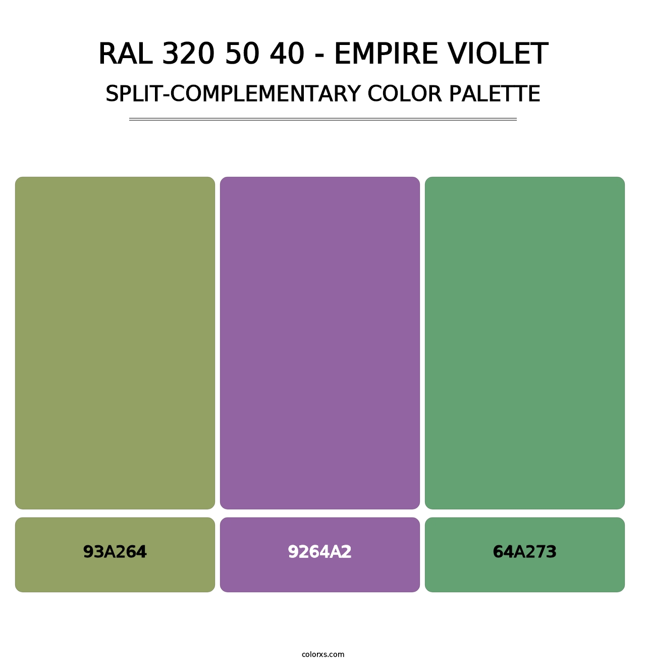 RAL 320 50 40 - Empire Violet - Split-Complementary Color Palette