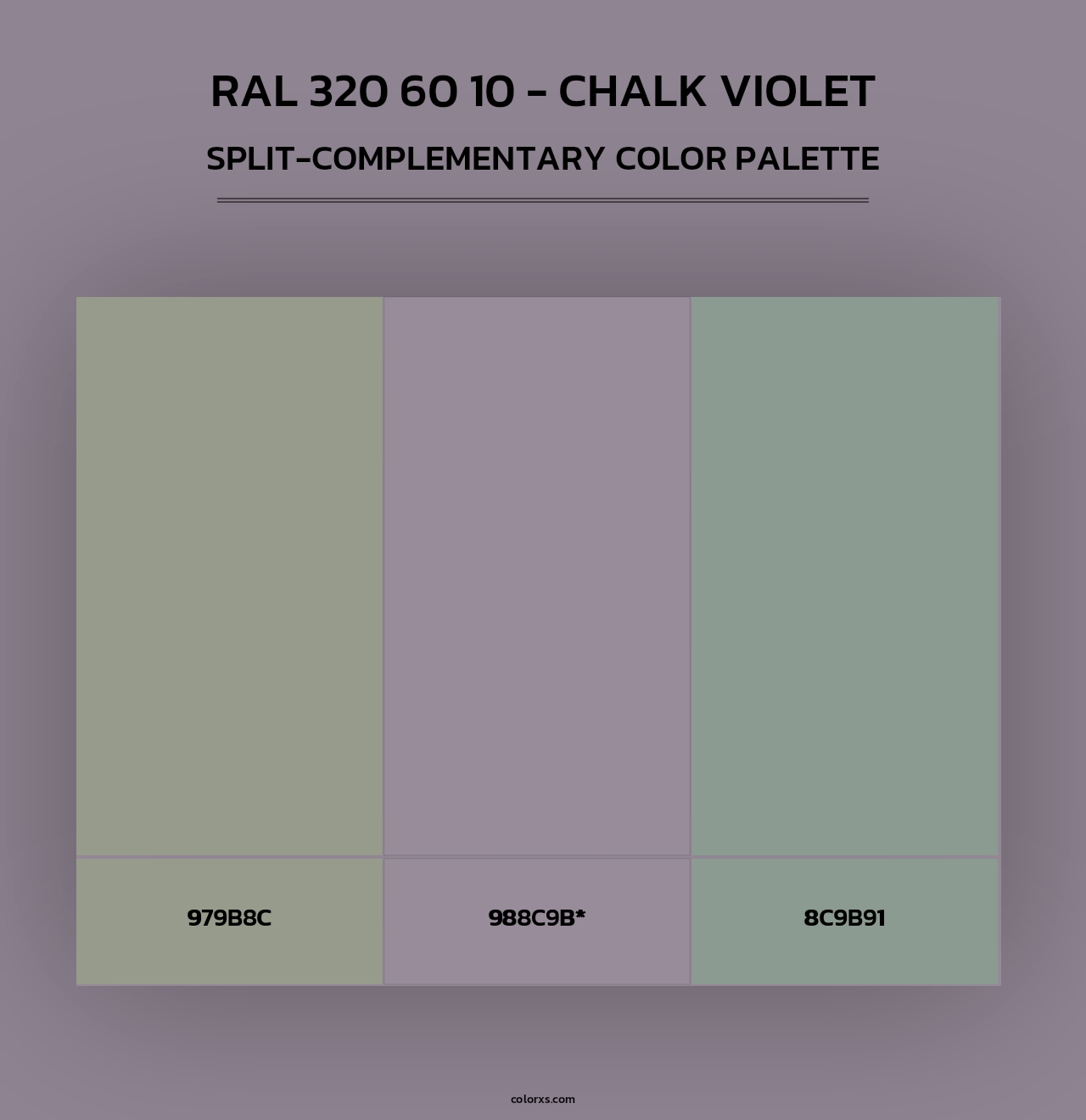 RAL 320 60 10 - Chalk Violet - Split-Complementary Color Palette