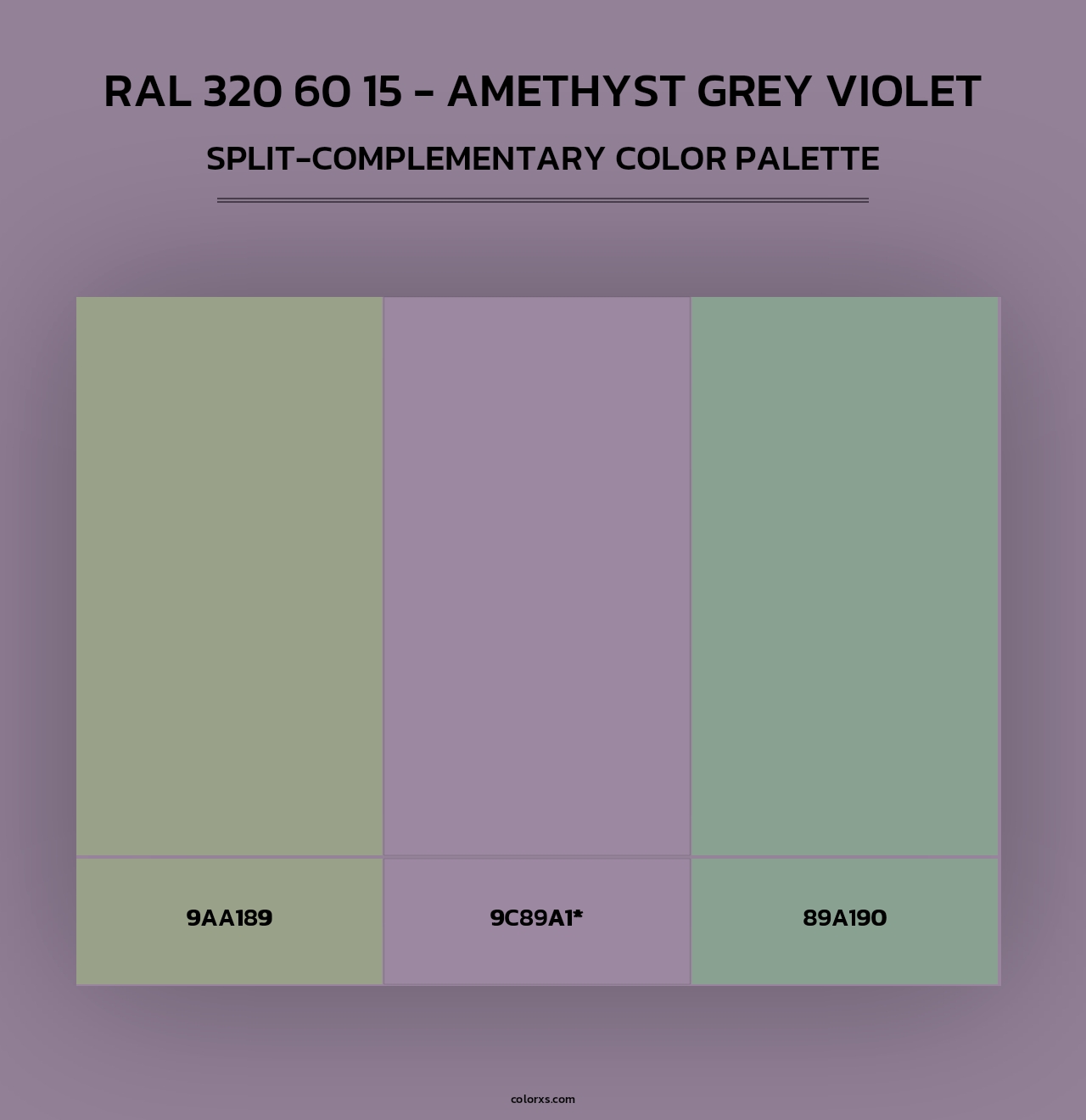 RAL 320 60 15 - Amethyst Grey Violet - Split-Complementary Color Palette
