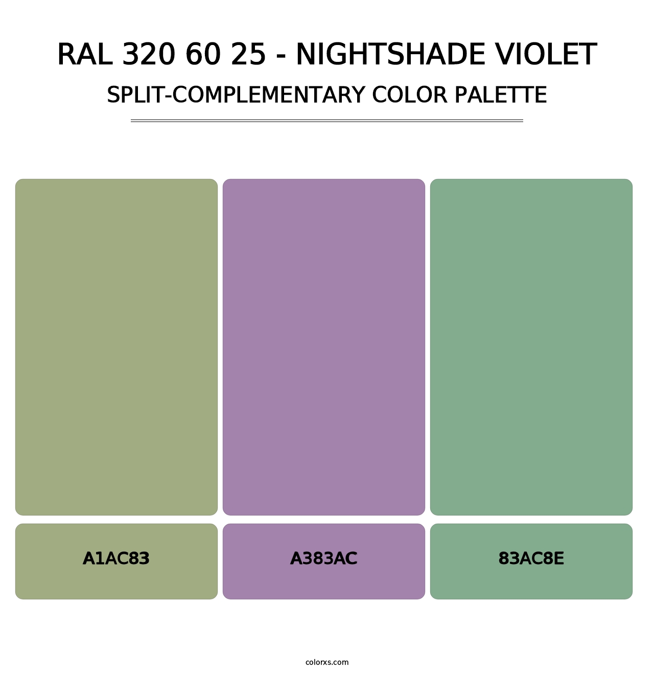RAL 320 60 25 - Nightshade Violet - Split-Complementary Color Palette
