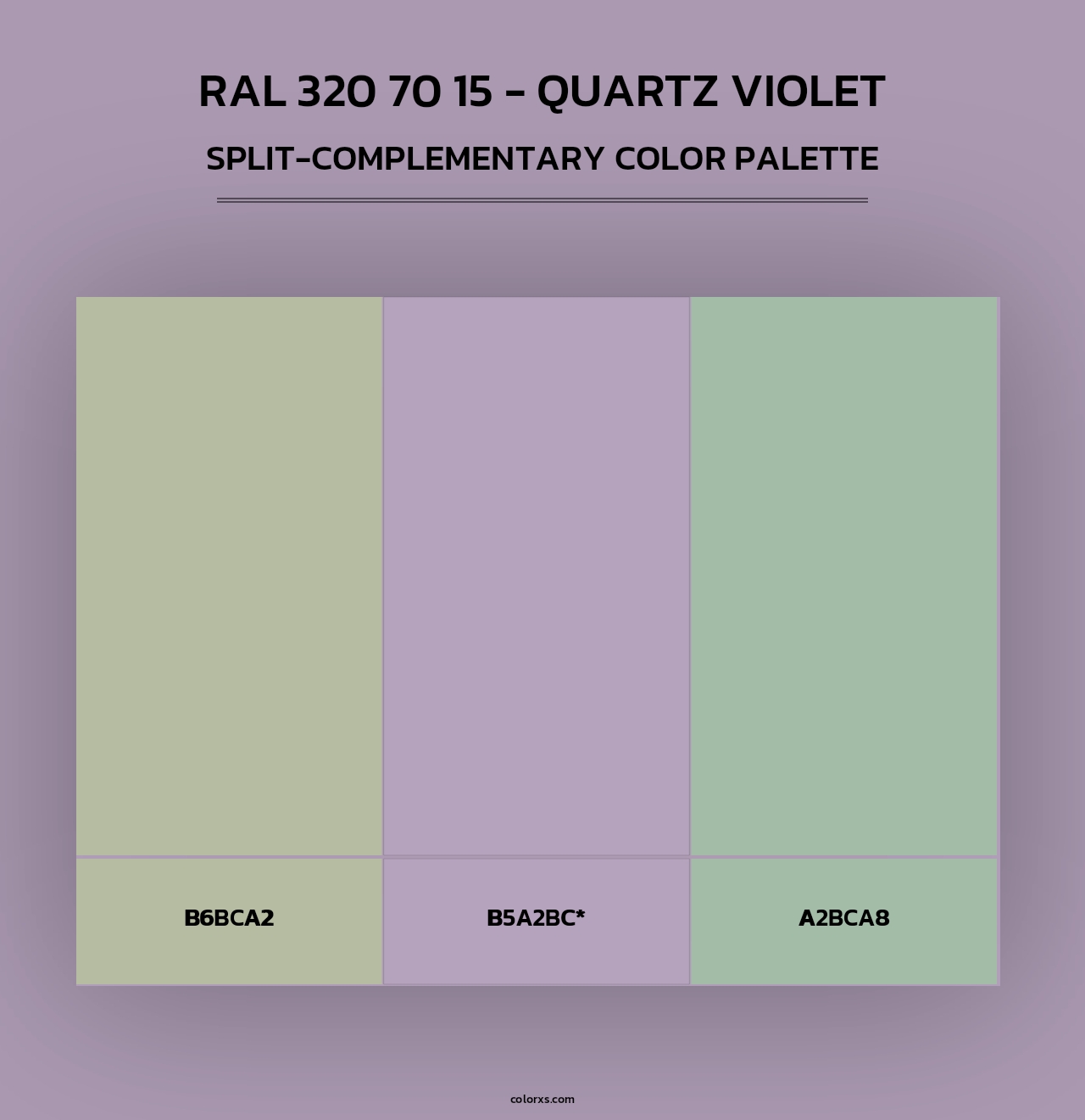 RAL 320 70 15 - Quartz Violet - Split-Complementary Color Palette