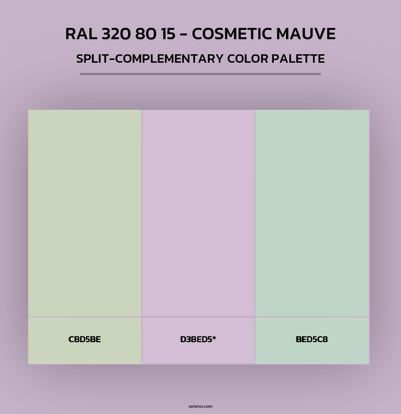 RAL 320 80 15 - Cosmetic Mauve - Split-Complementary Color Palette