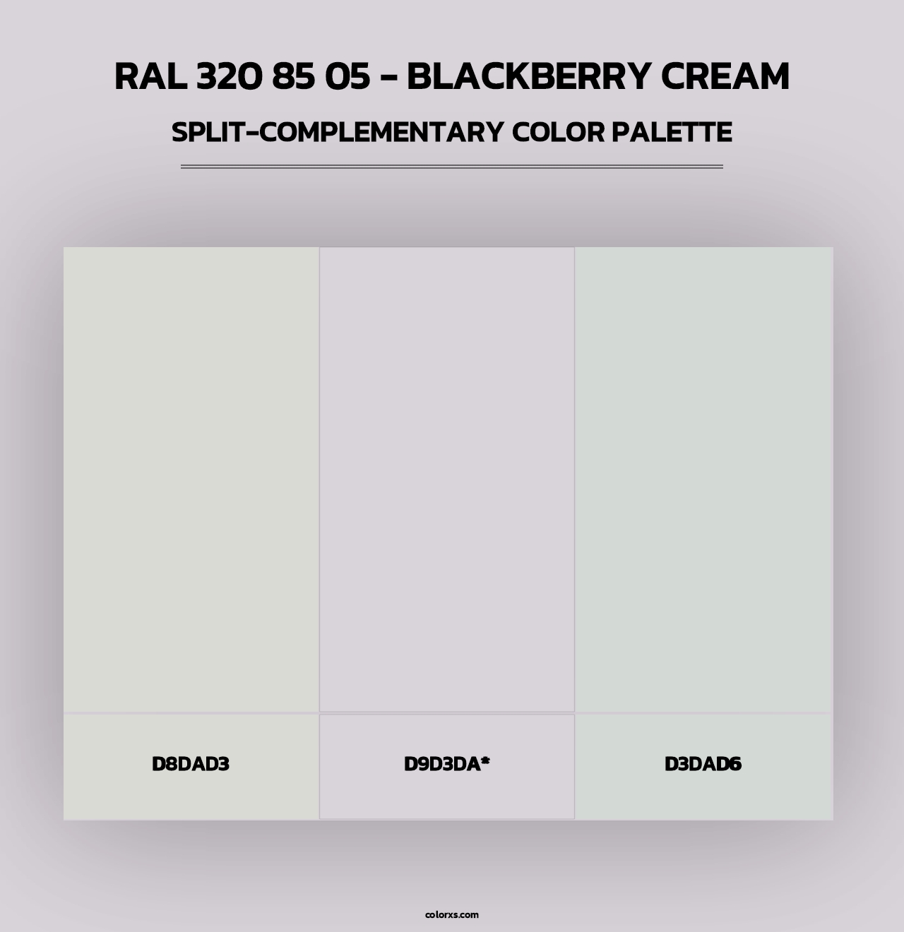 RAL 320 85 05 - Blackberry Cream - Split-Complementary Color Palette
