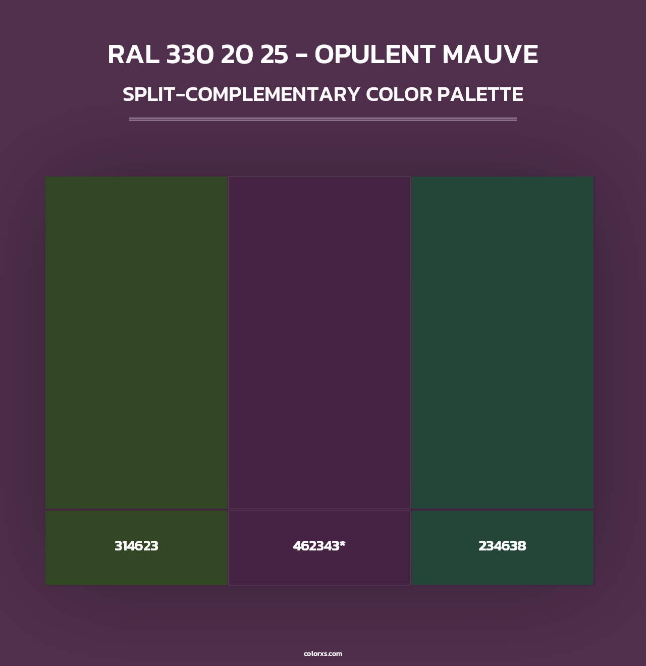 RAL 330 20 25 - Opulent Mauve - Split-Complementary Color Palette