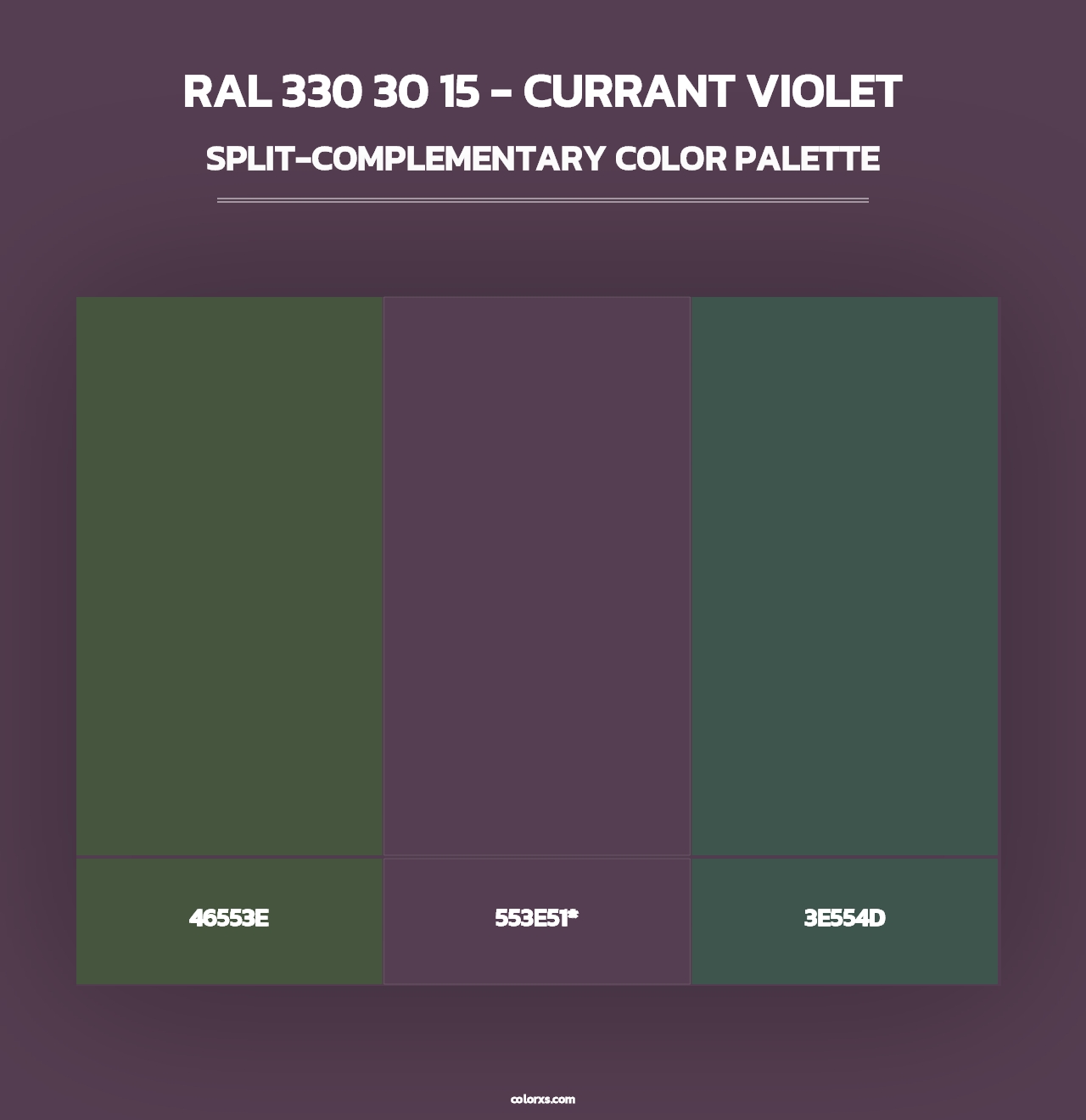 RAL 330 30 15 - Currant Violet - Split-Complementary Color Palette