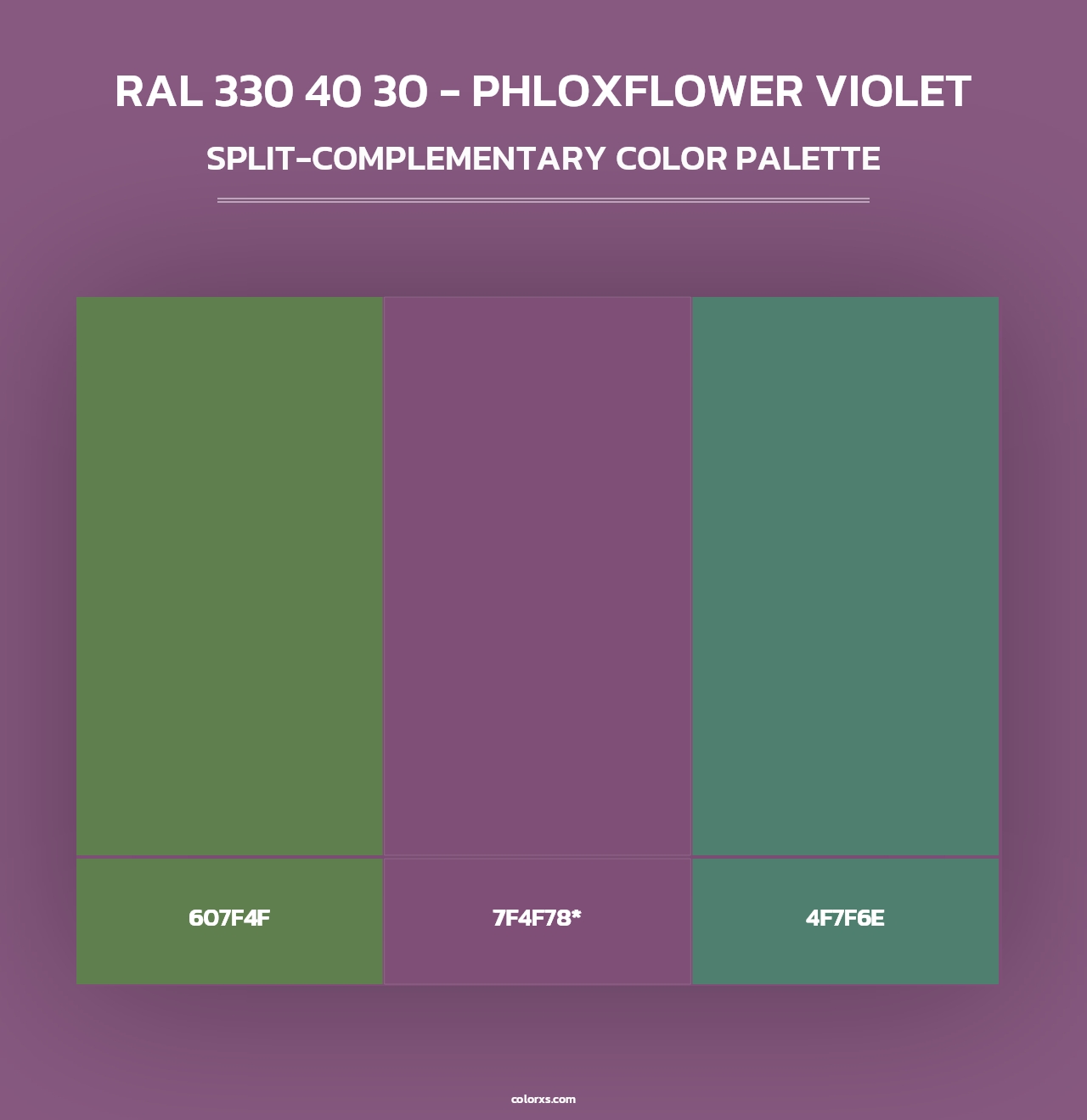 RAL 330 40 30 - Phloxflower Violet - Split-Complementary Color Palette