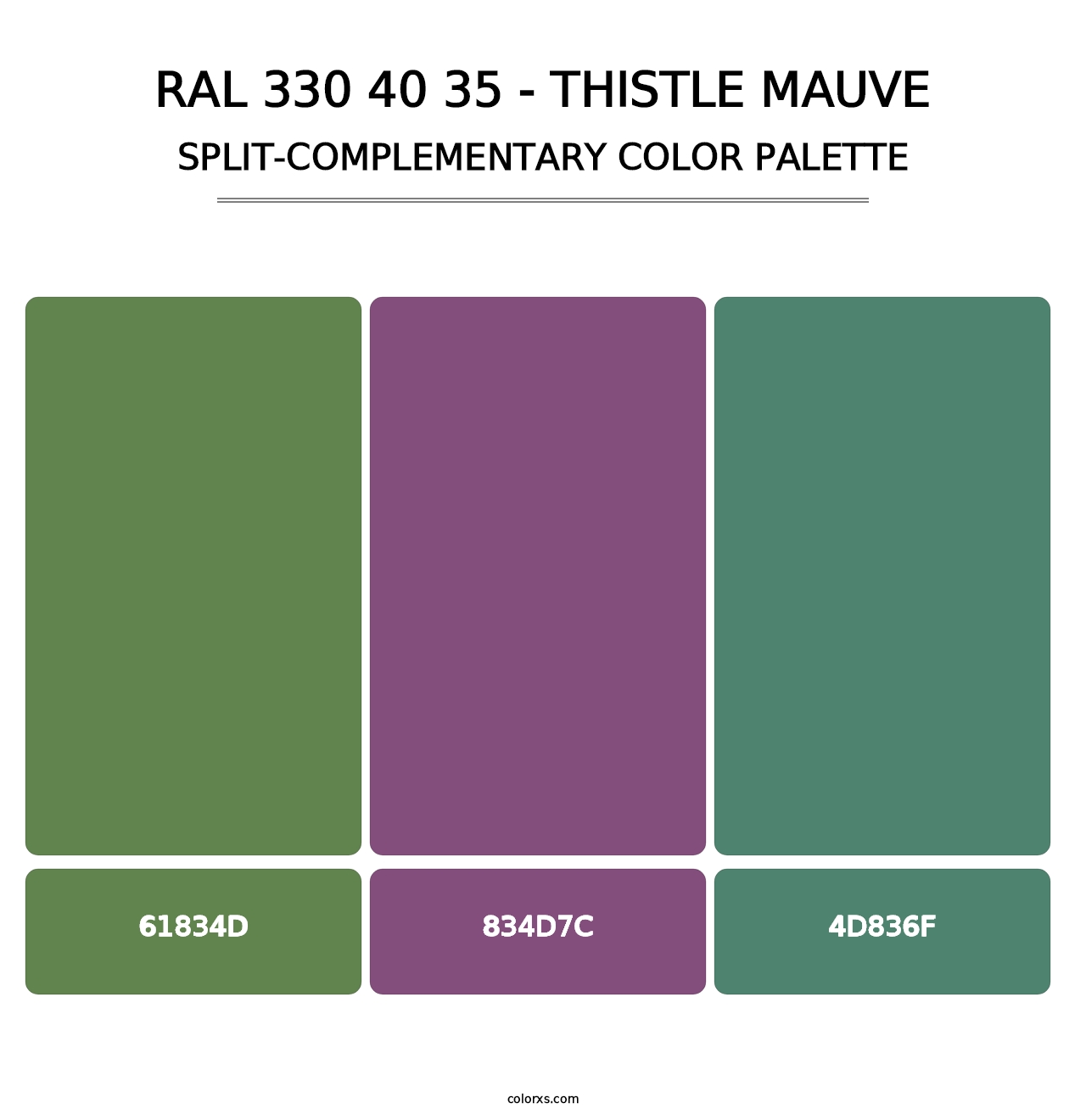 RAL 330 40 35 - Thistle Mauve - Split-Complementary Color Palette