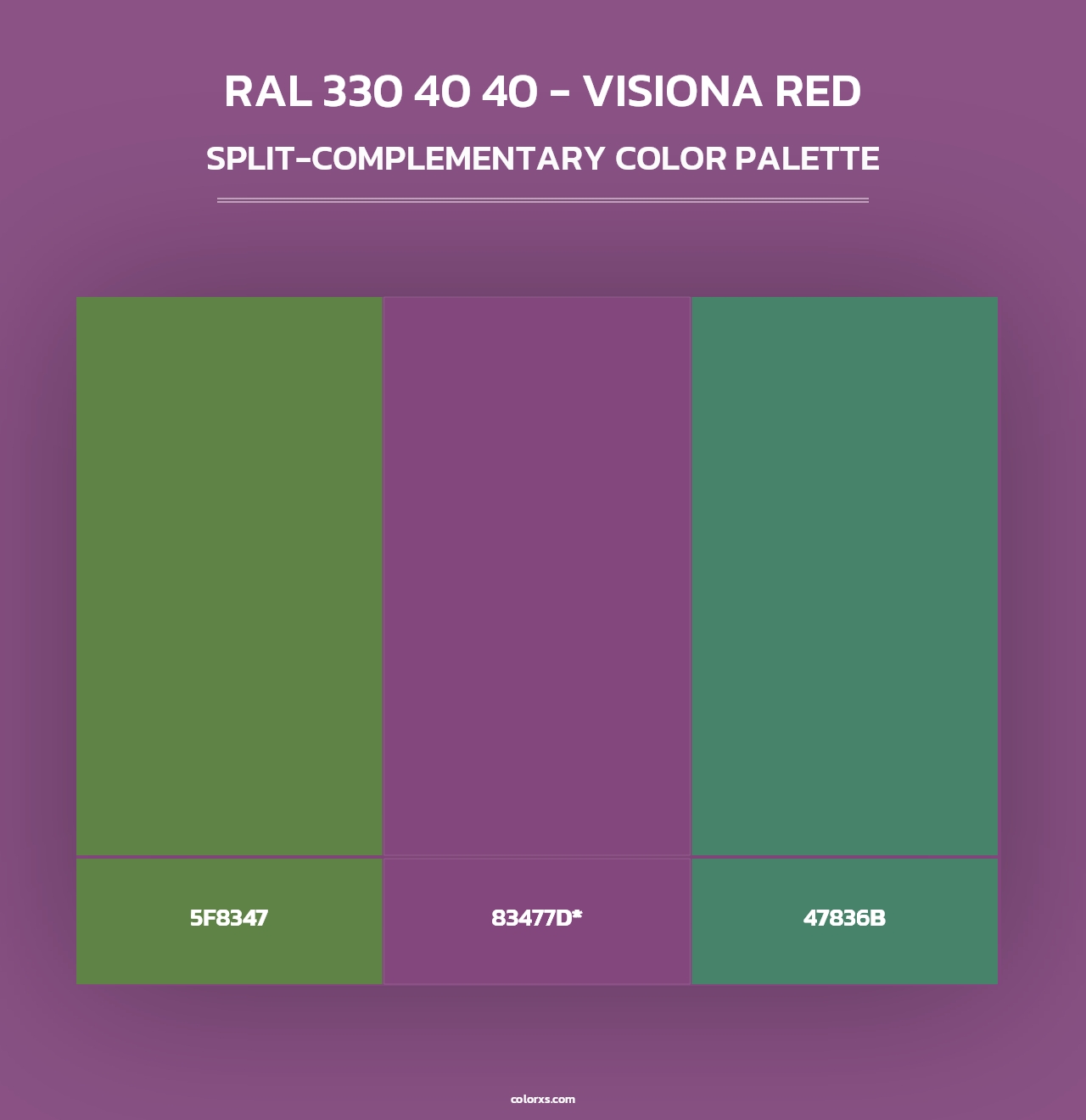 RAL 330 40 40 - Visiona Red - Split-Complementary Color Palette