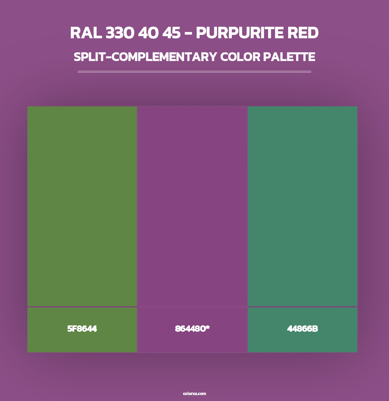 RAL 330 40 45 - Purpurite Red - Split-Complementary Color Palette