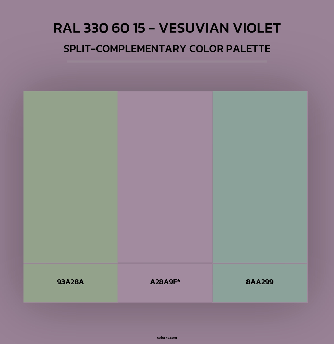 RAL 330 60 15 - Vesuvian Violet - Split-Complementary Color Palette