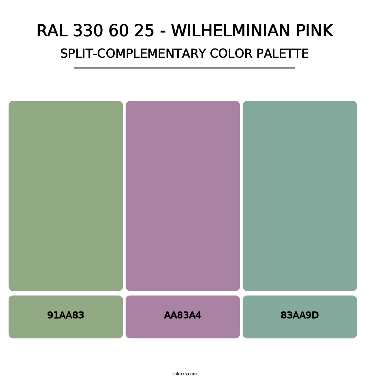 RAL 330 60 25 - Wilhelminian Pink - Split-Complementary Color Palette