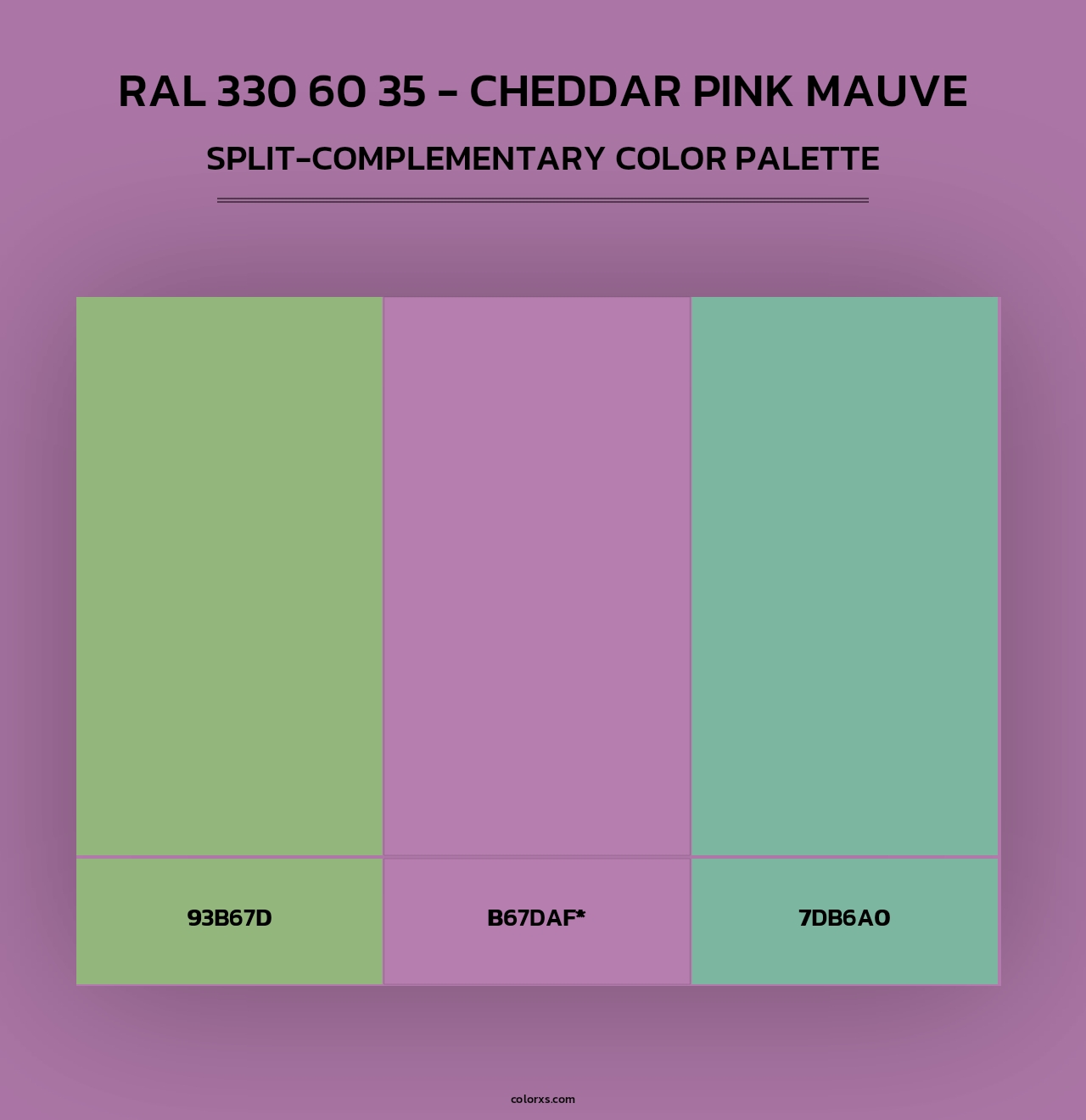 RAL 330 60 35 - Cheddar Pink Mauve - Split-Complementary Color Palette