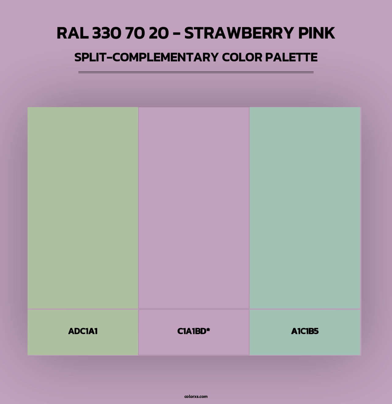 RAL 330 70 20 - Strawberry Pink - Split-Complementary Color Palette