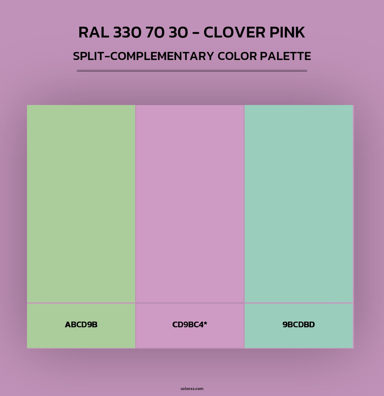 RAL 330 70 30 - Clover Pink - Split-Complementary Color Palette